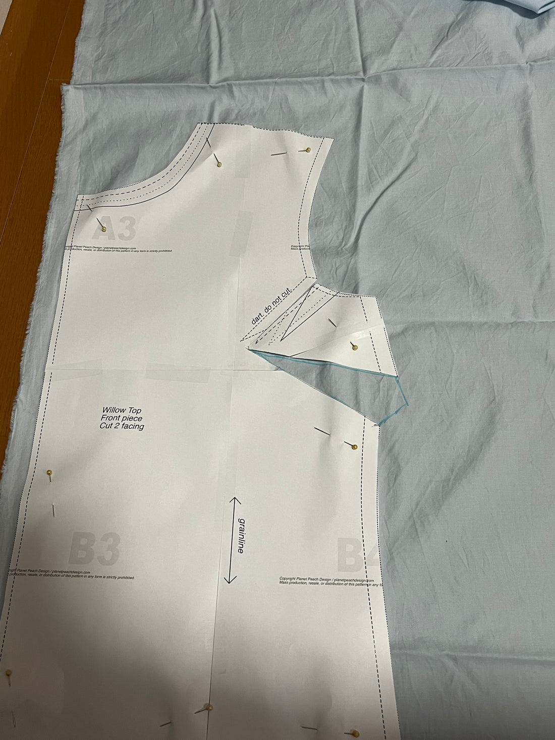 Willow/Piper top: how to change dart placement