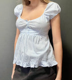 Ruffle Bottom Babydoll Top Sewing Pattern | Olivia Top