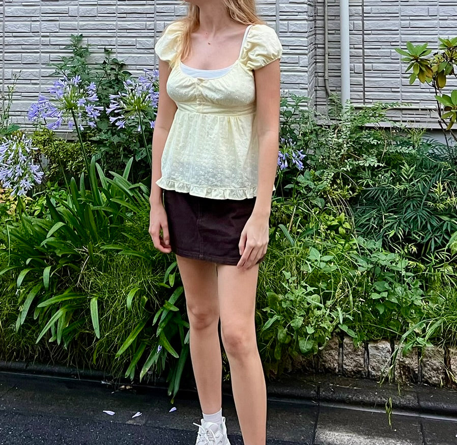 Ruffle Bottom Babydoll Top Sewing Pattern | Olivia Top