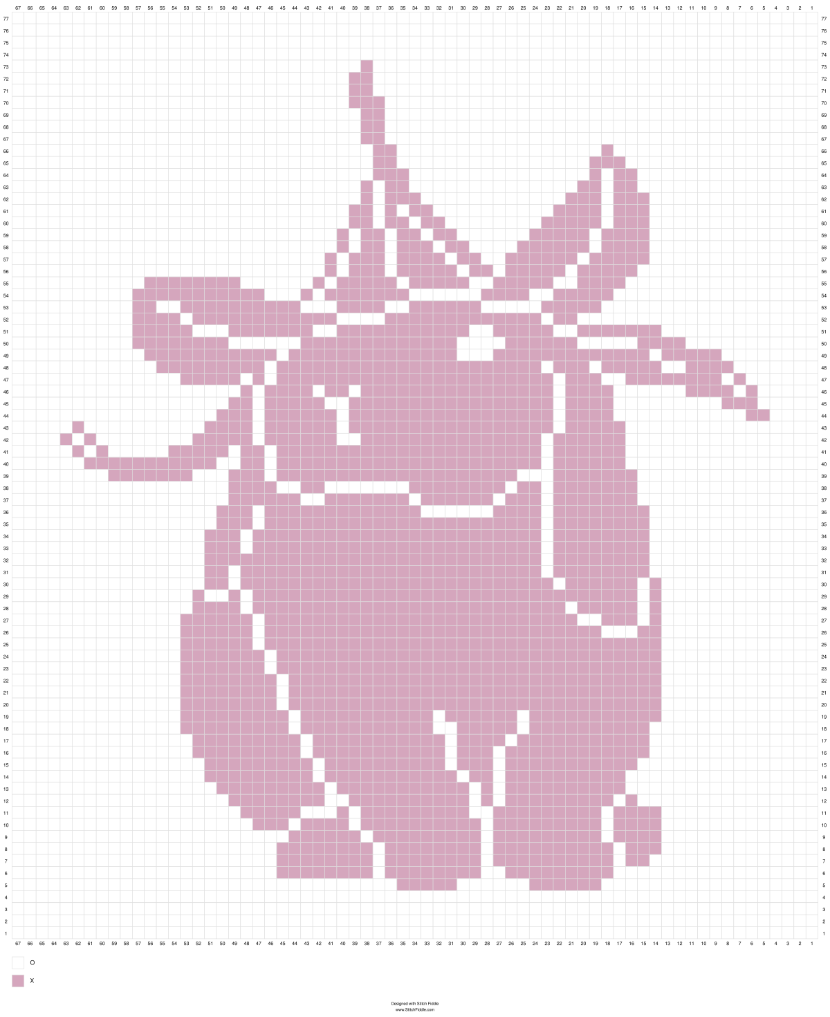 Bunny With Lily Hat Filet Crochet Chart