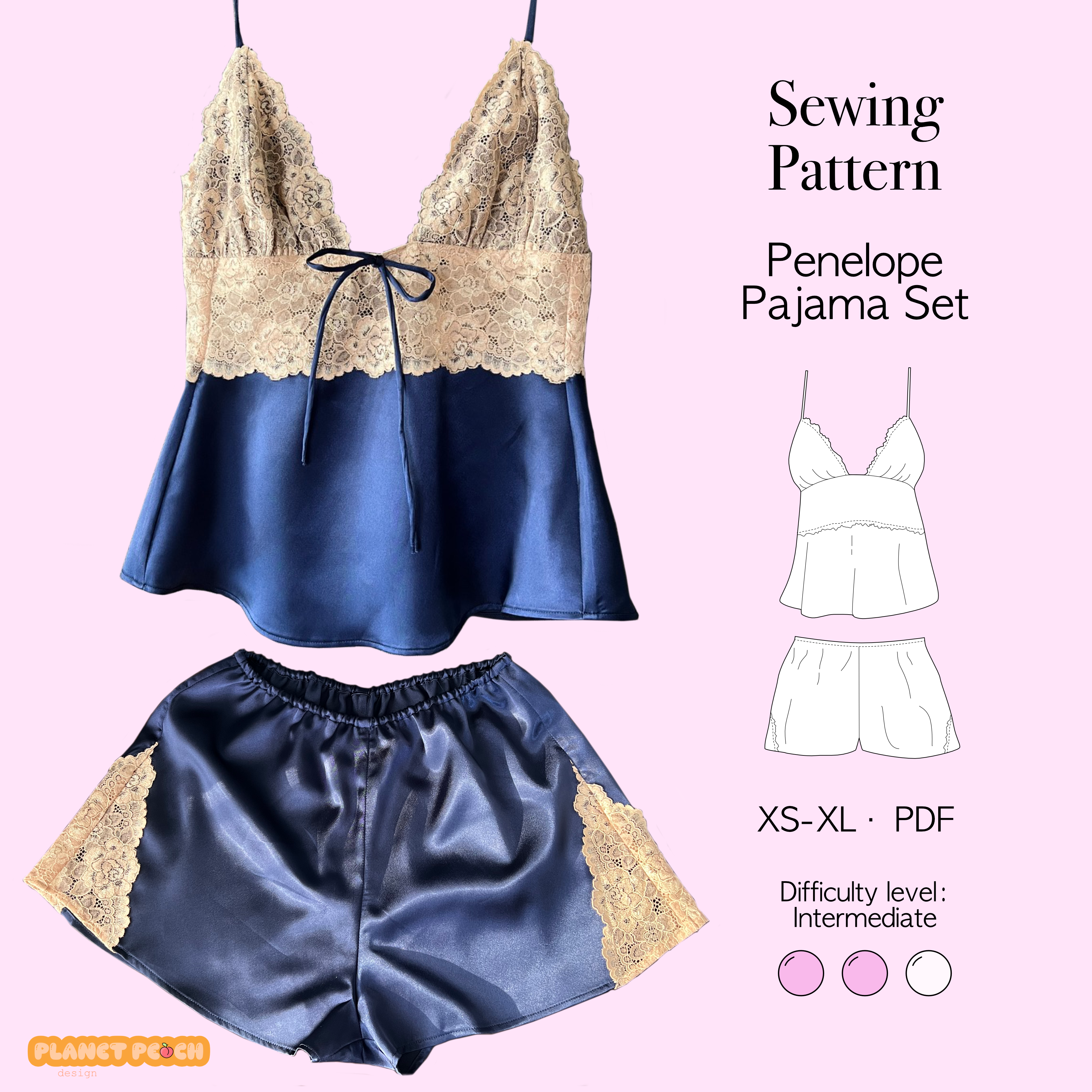 Pajama Loungewear Set Sewing Pattern | Penelope Pajama Set