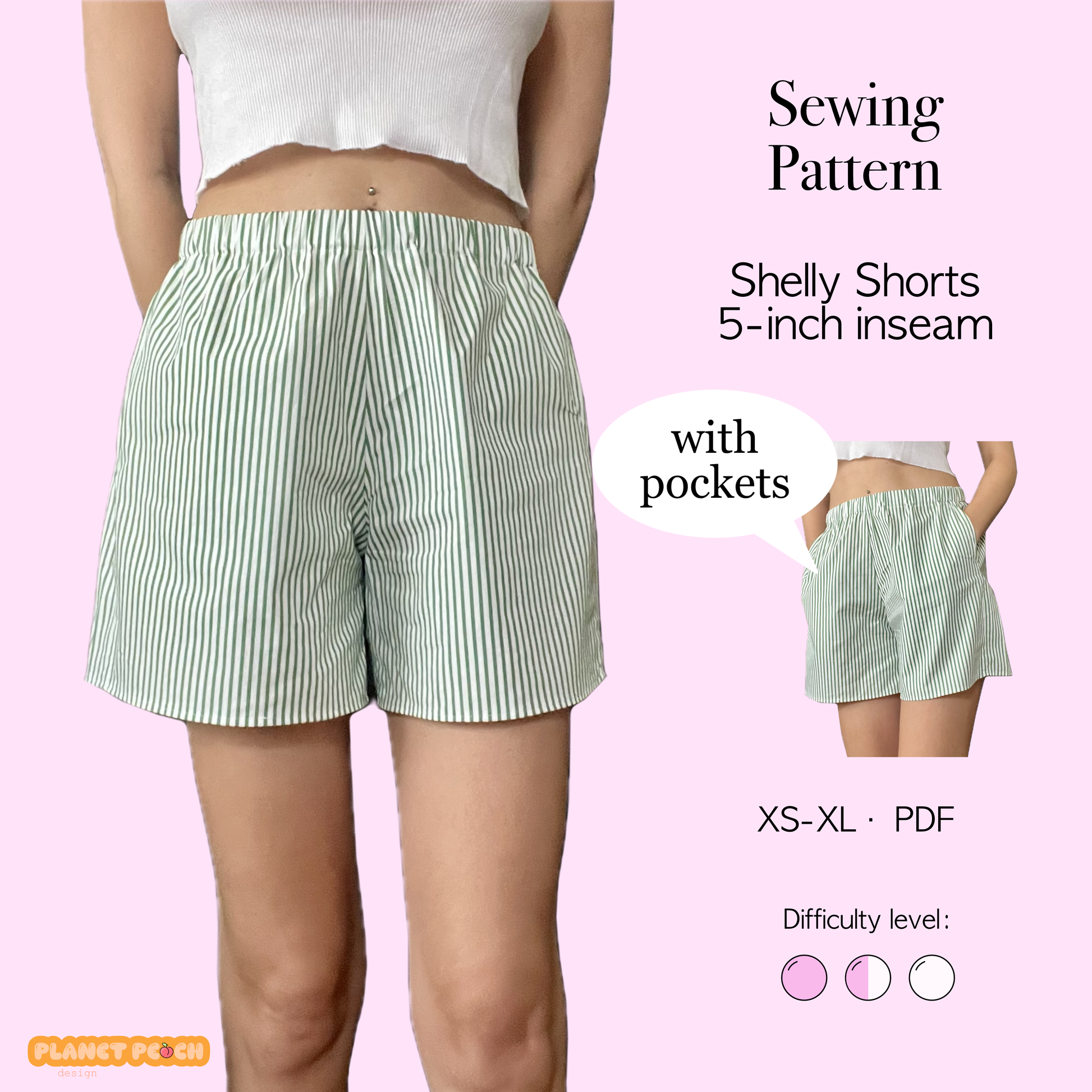 Scandi Shorts 5-inch Inseam Sewing Pattern | Shelly Shorts