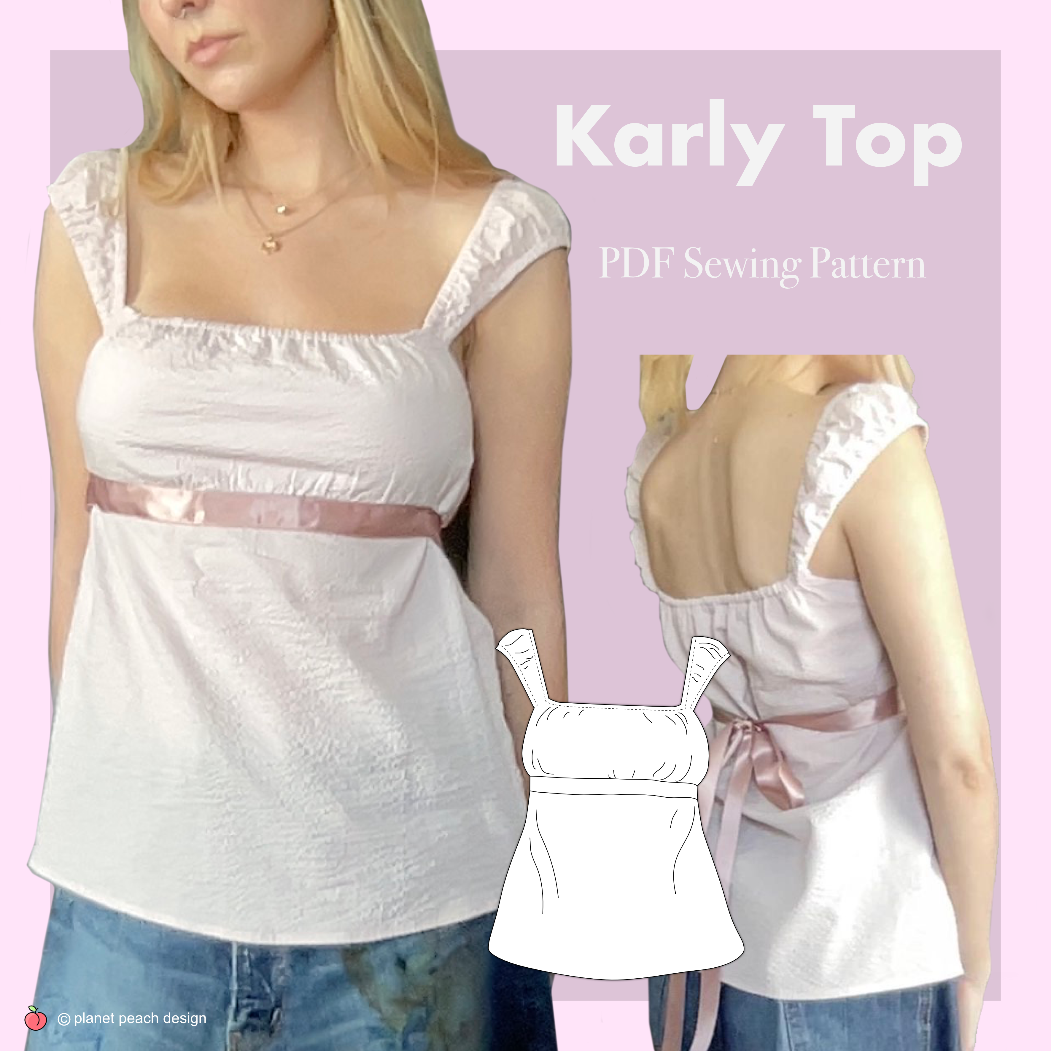 Coquette Babydoll Top Sewing Pattern | Karly Top