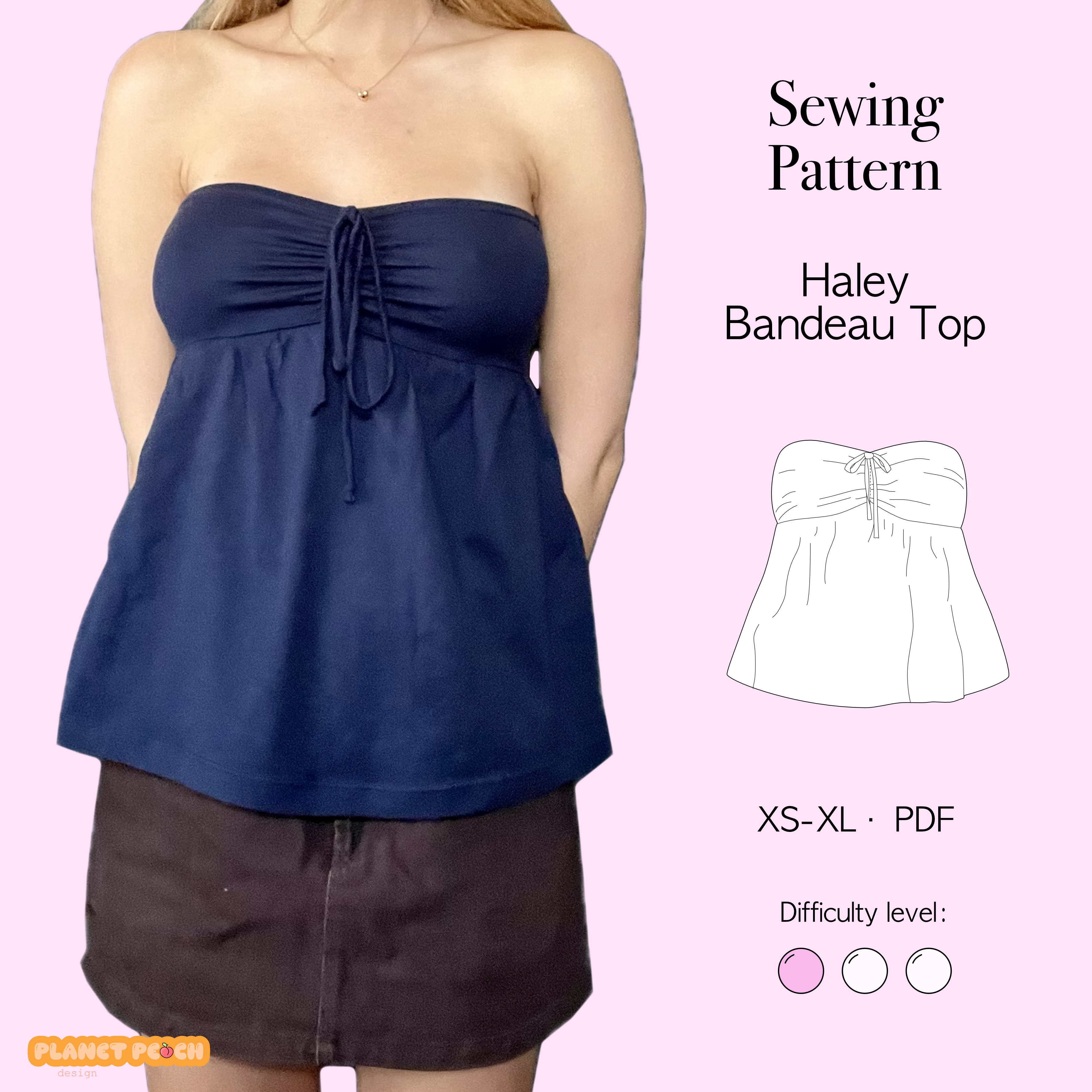 2000s Bandeau Top Sewing Pattern | Haley Top