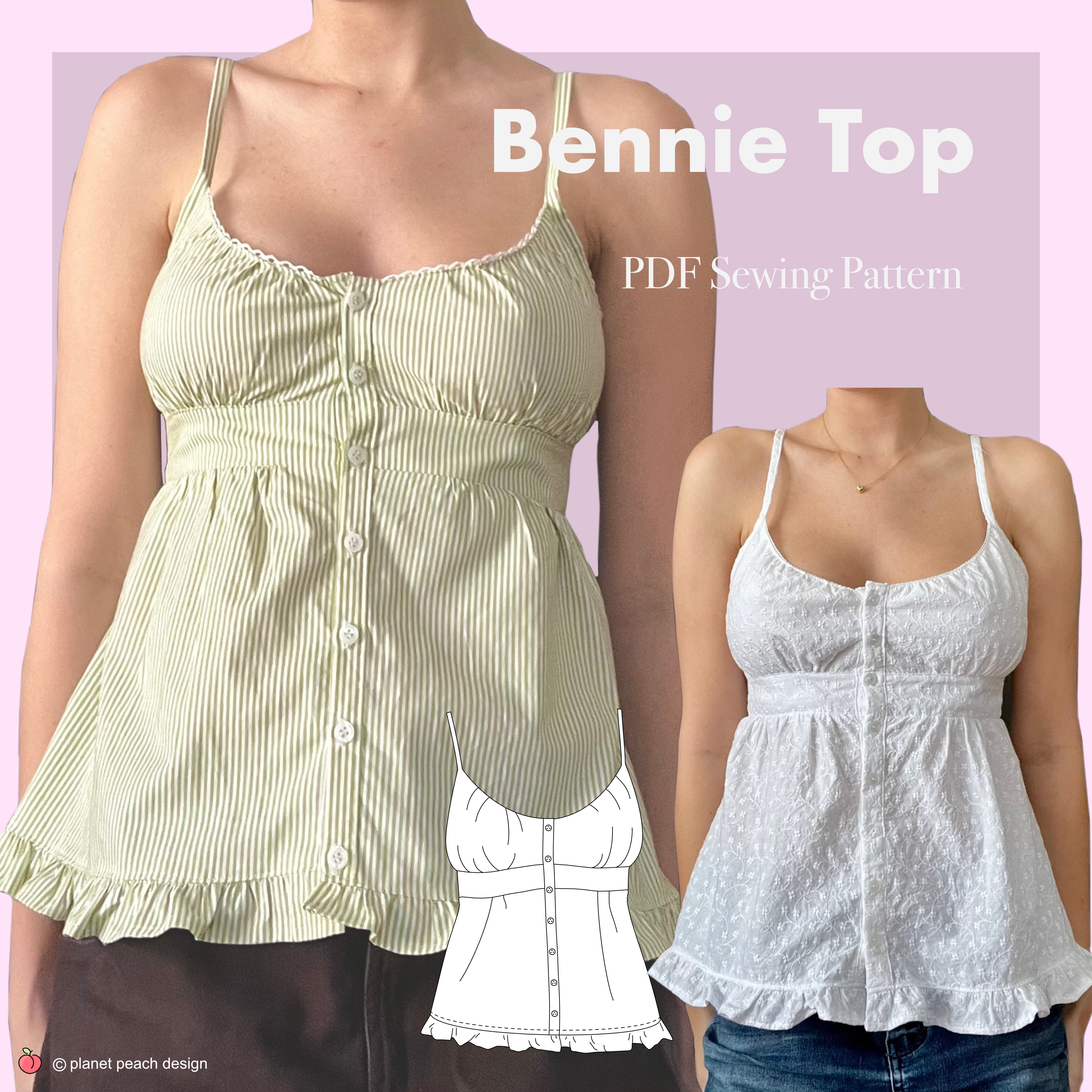 Button-Down Cami Sewing Pattern | Bennie Top