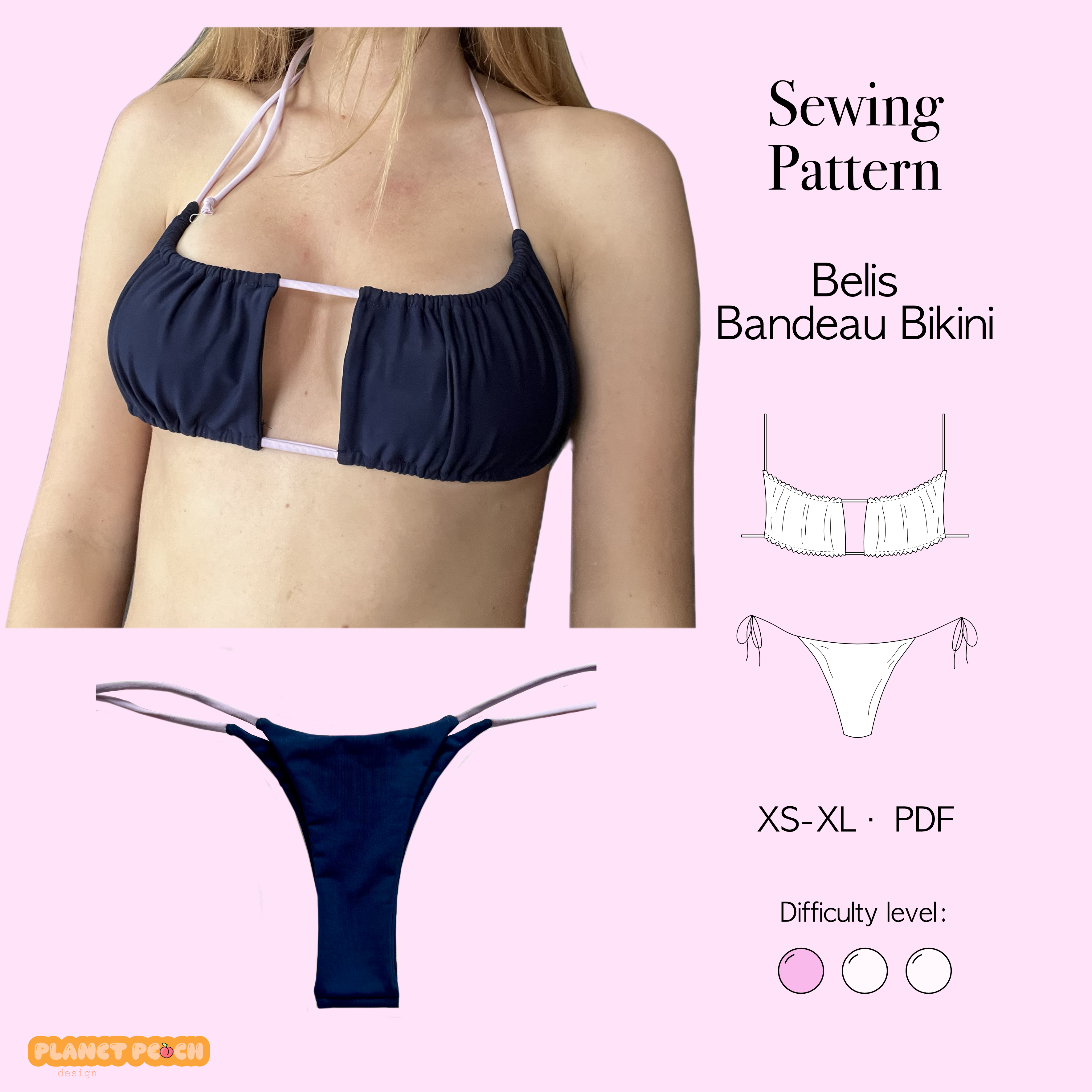 Bandeau Bikini Sewing Pattern | Belis Bikini