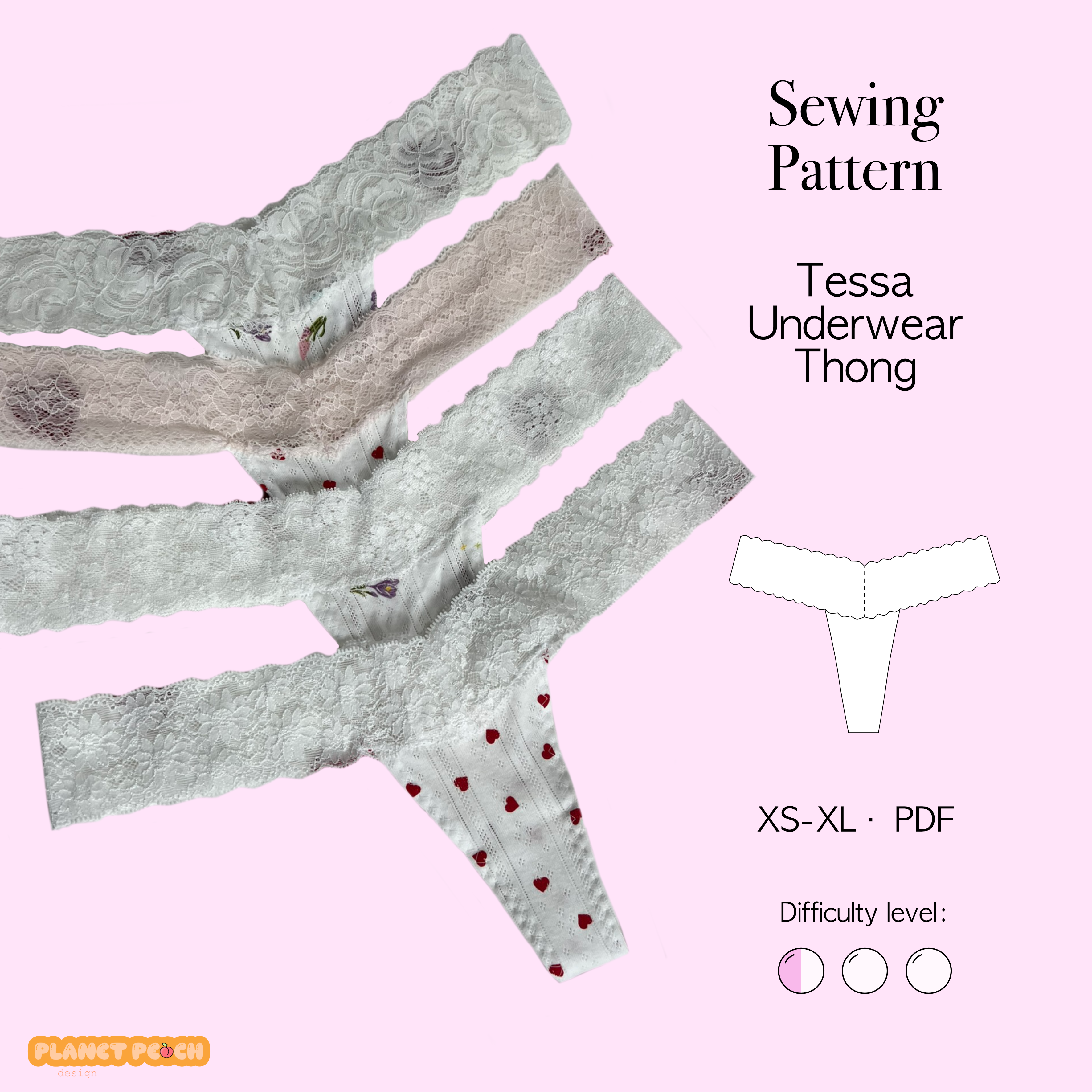 Underwear Thong Sewing Pattern | Tessa Underwear