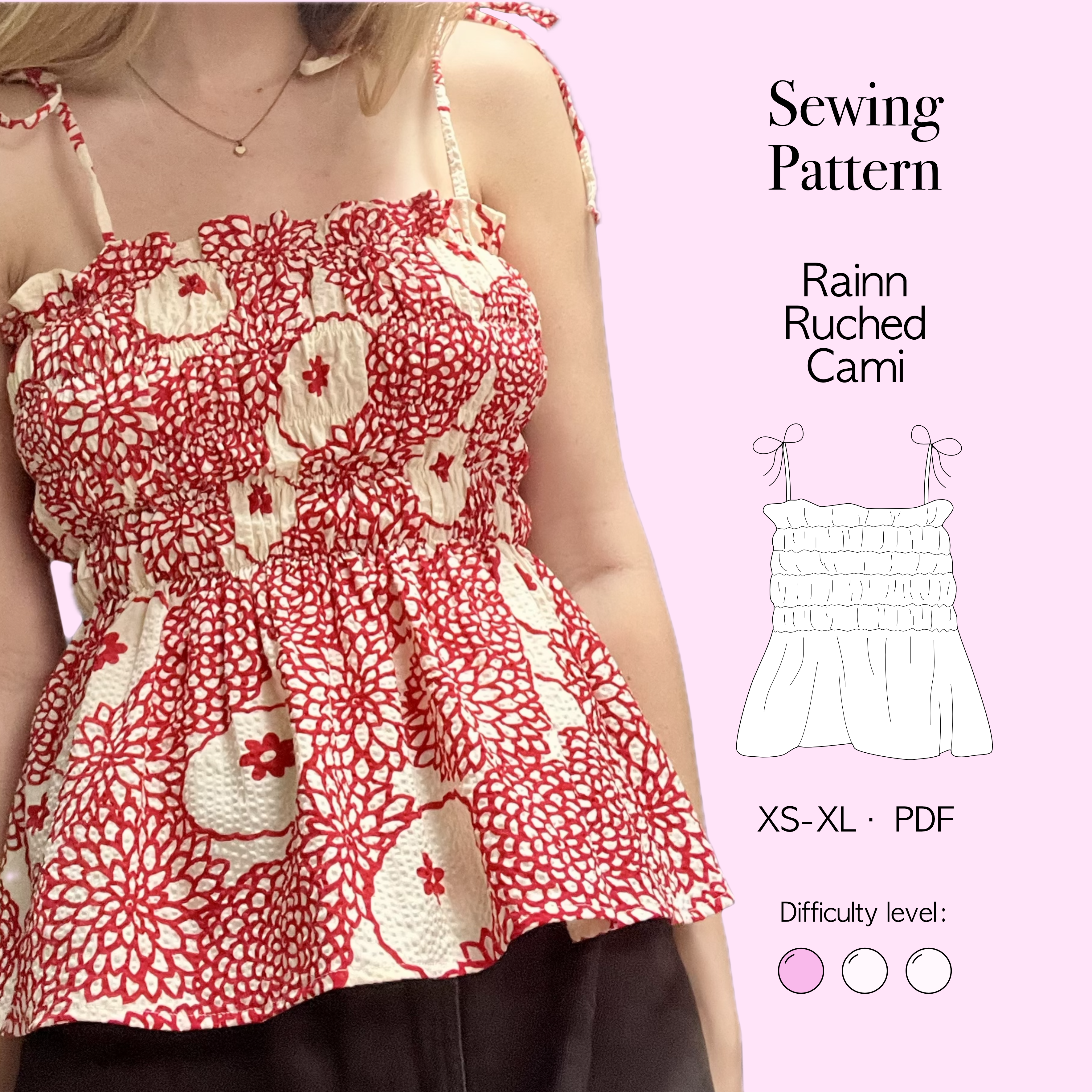 Fitted Cami Sewing Pattern | Rainn Top