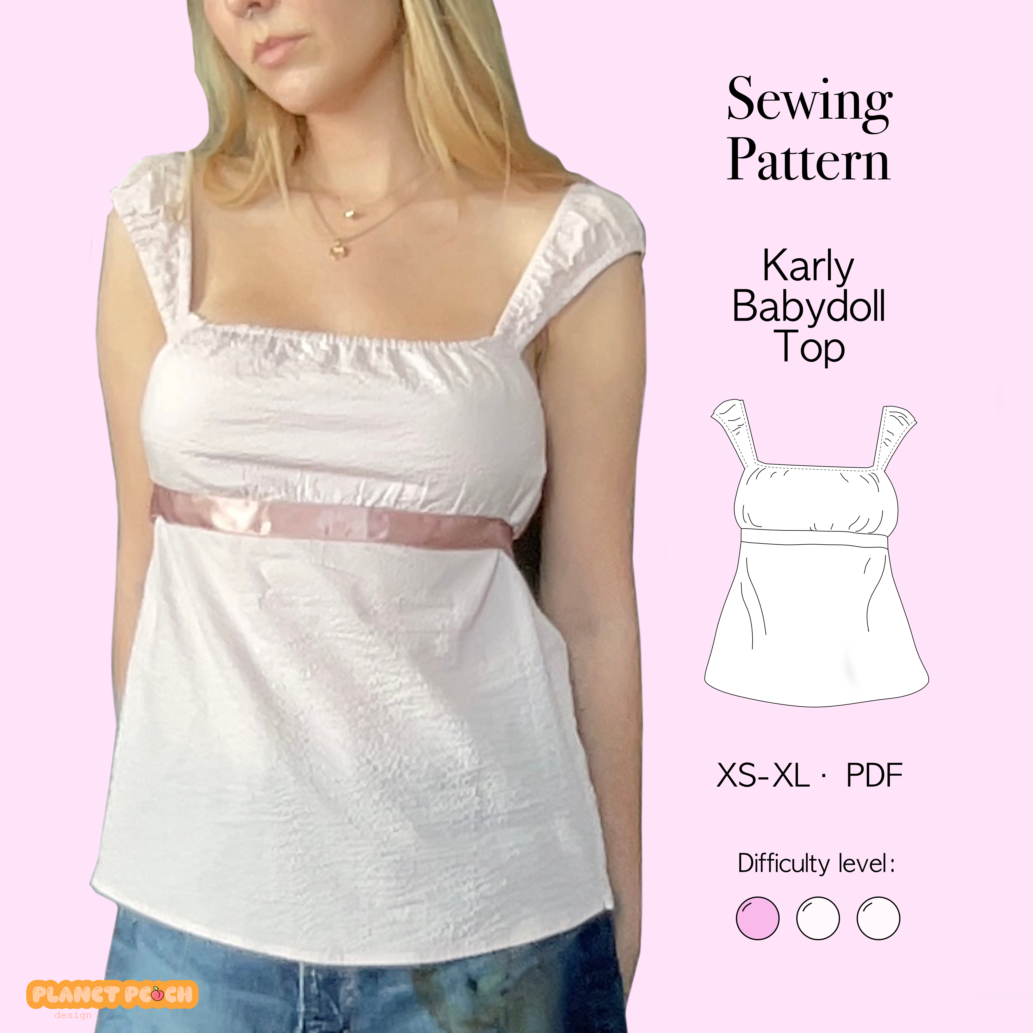 Coquette Babydoll Top Sewing Pattern | Karly Top