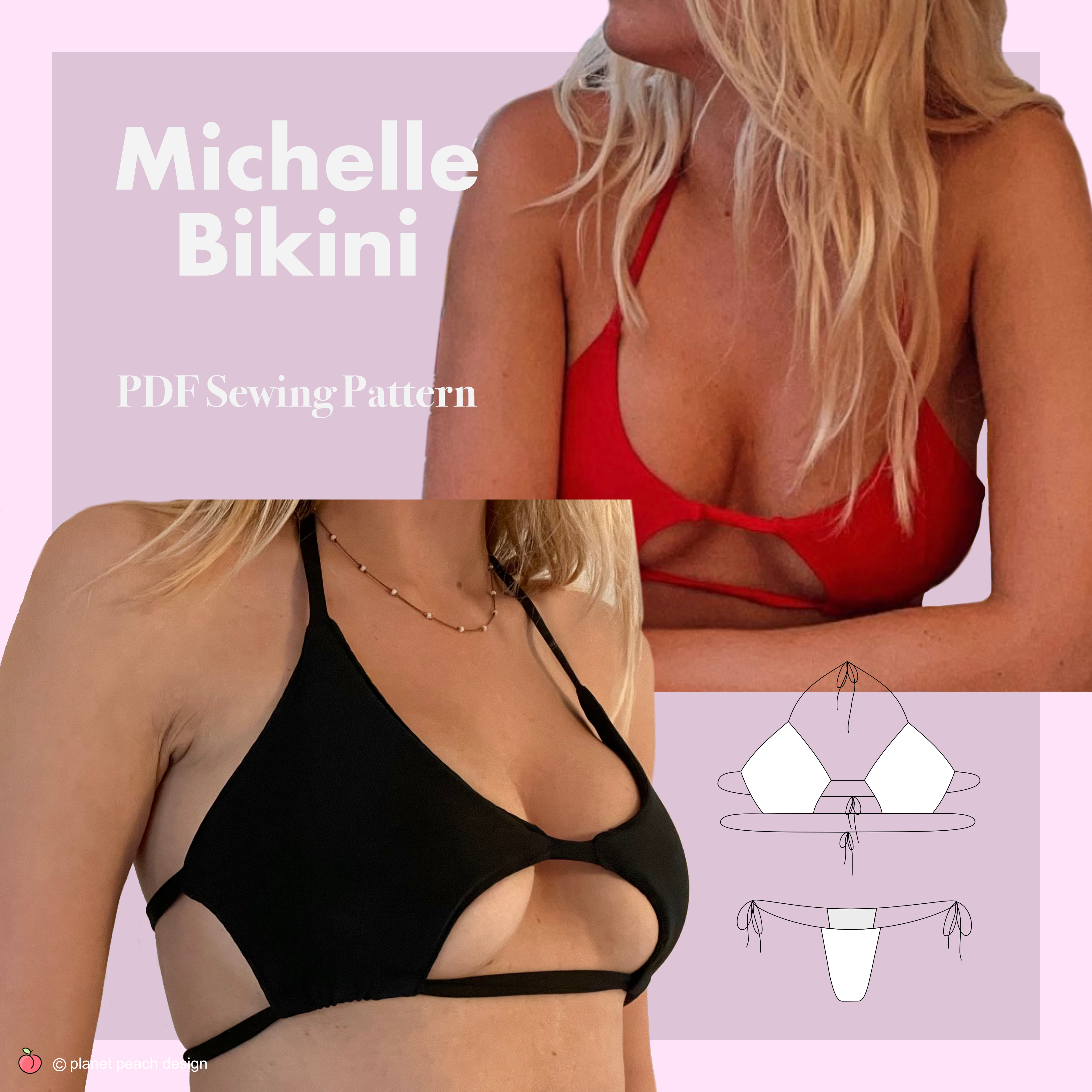 Cut-out Bikini Sewing Pattern | Michelle Bikini