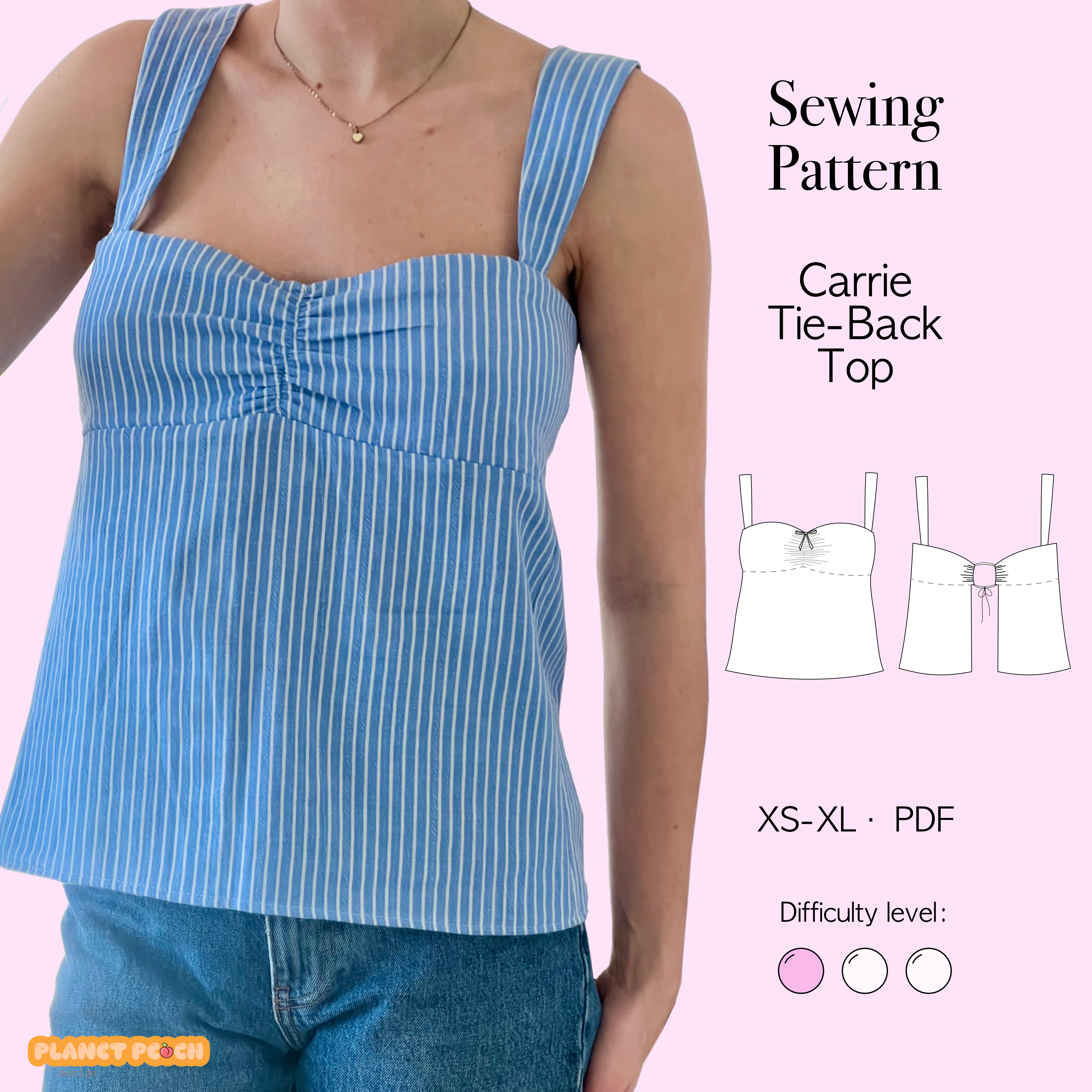 Open-Back Tube Top Sewing Pattern | Carrie Top