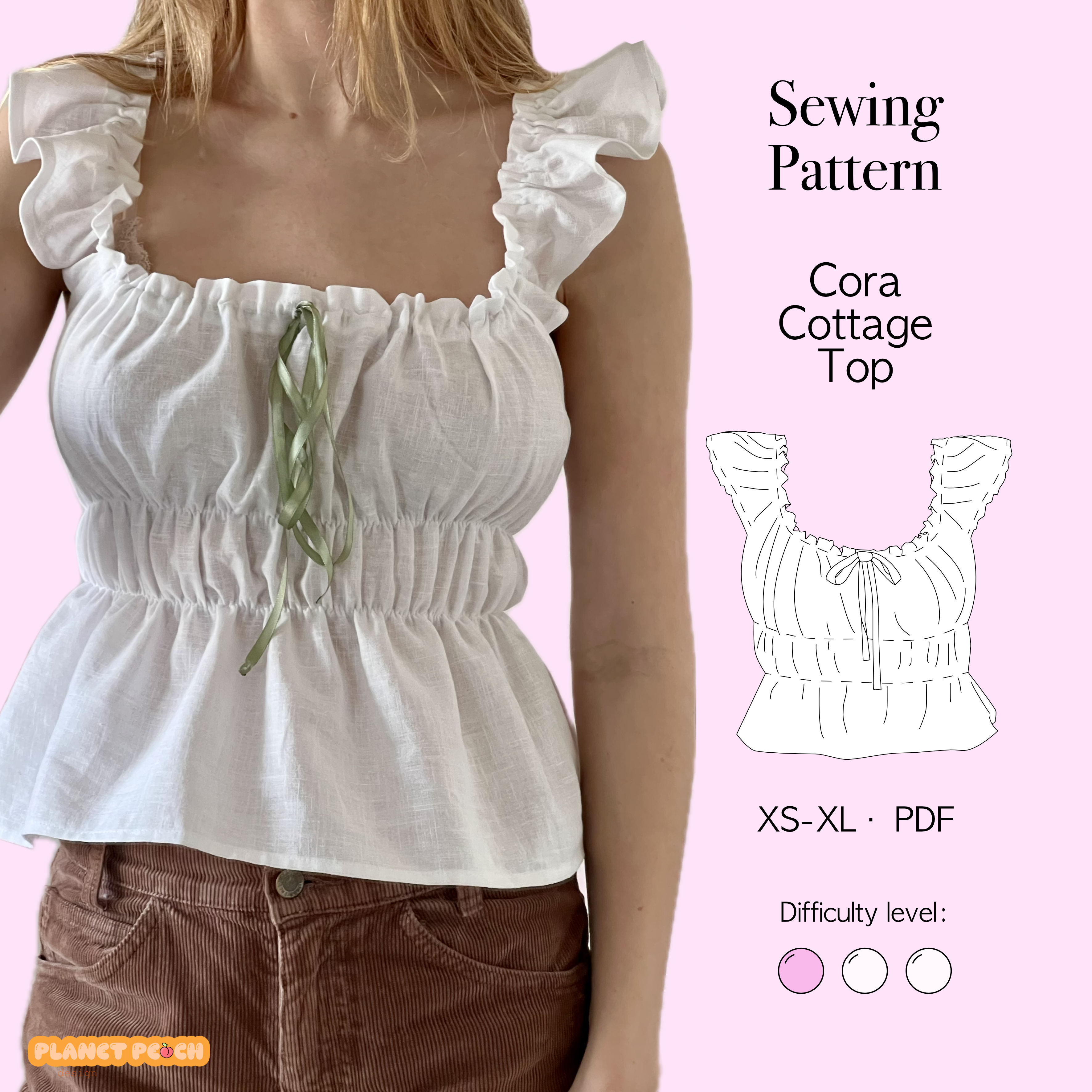 Cottage Top Sewing Pattern | Cora Top