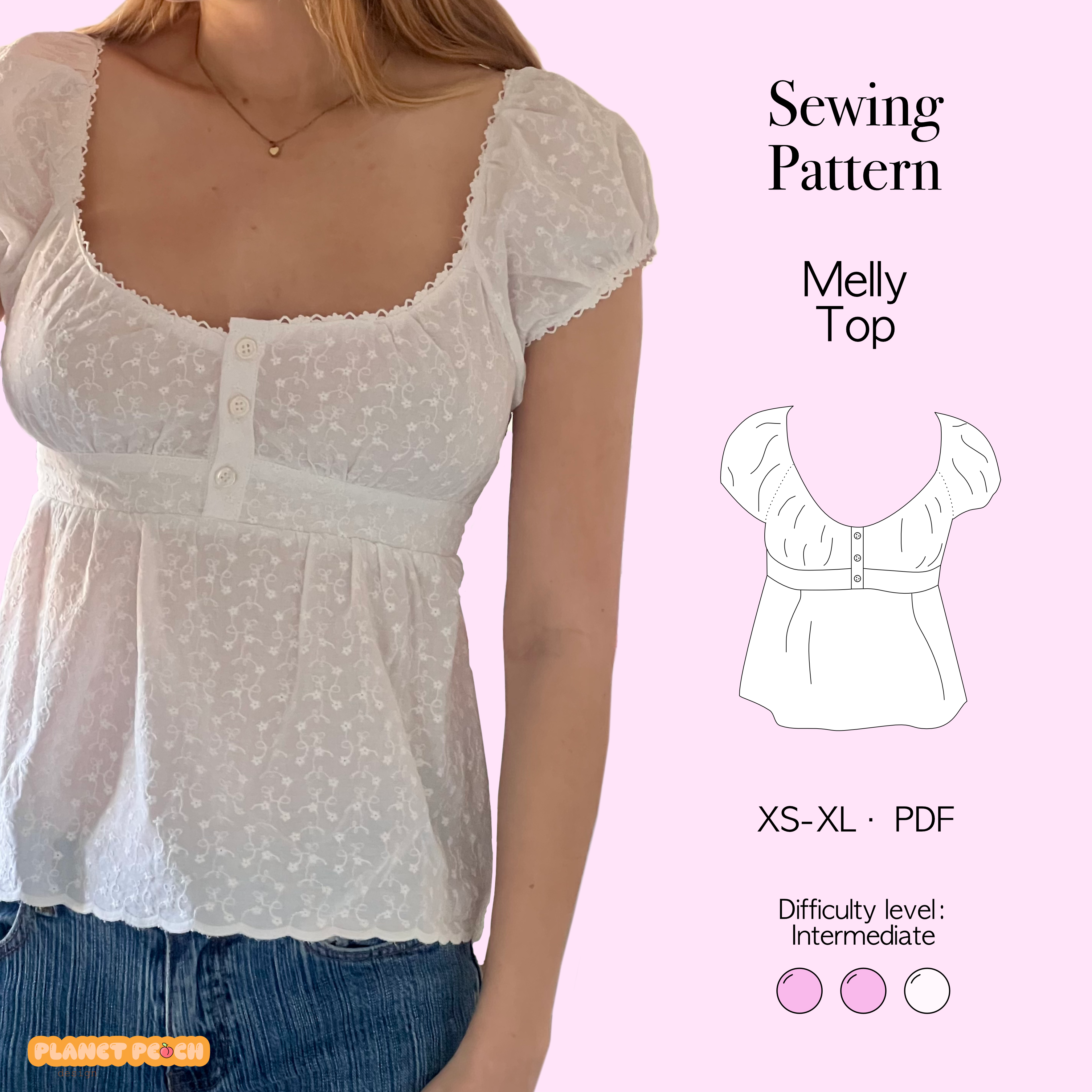 Babydoll Top Sewing Pattern | Melly Top