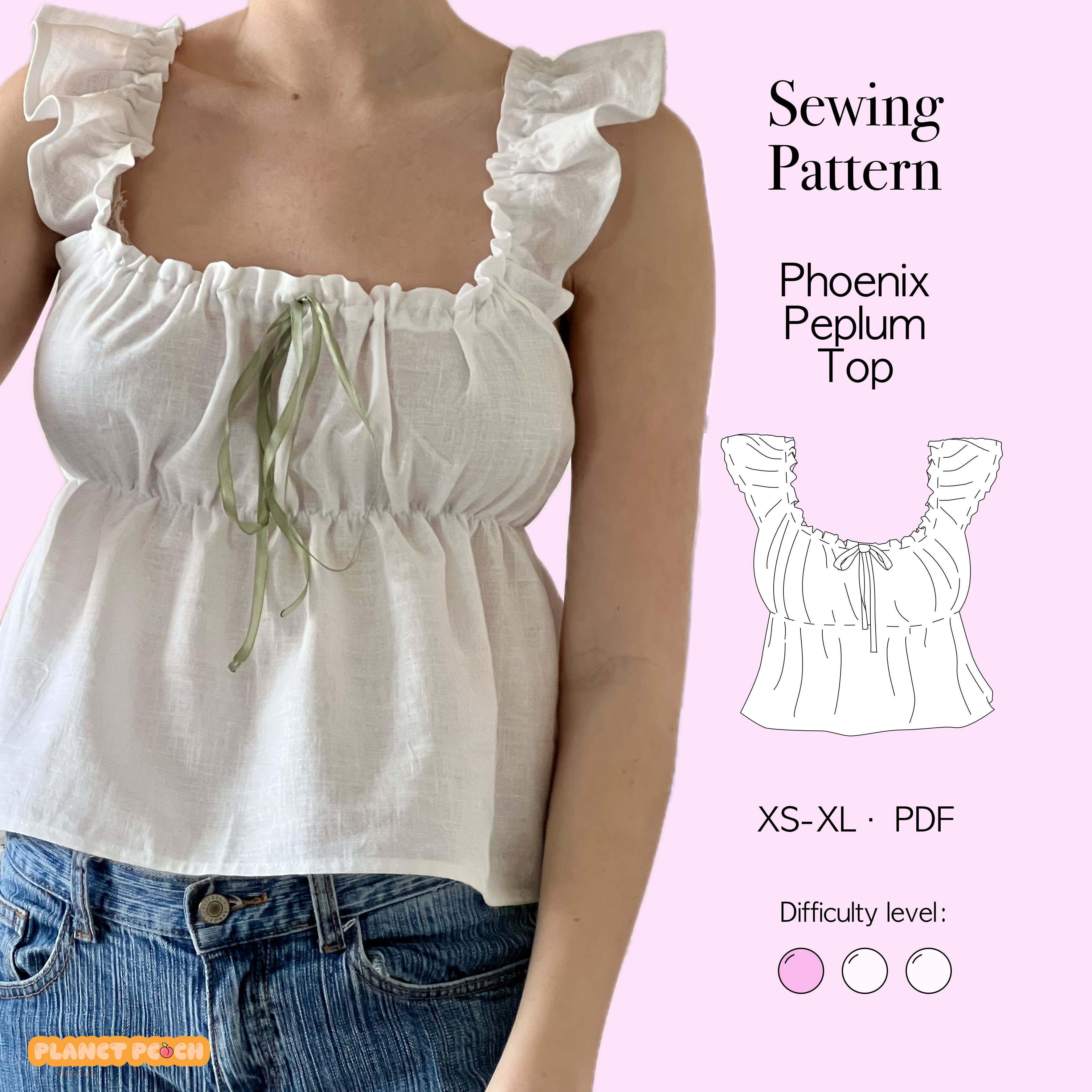 Babydoll Peplum Top Sewing Pattern | Phoenix Top