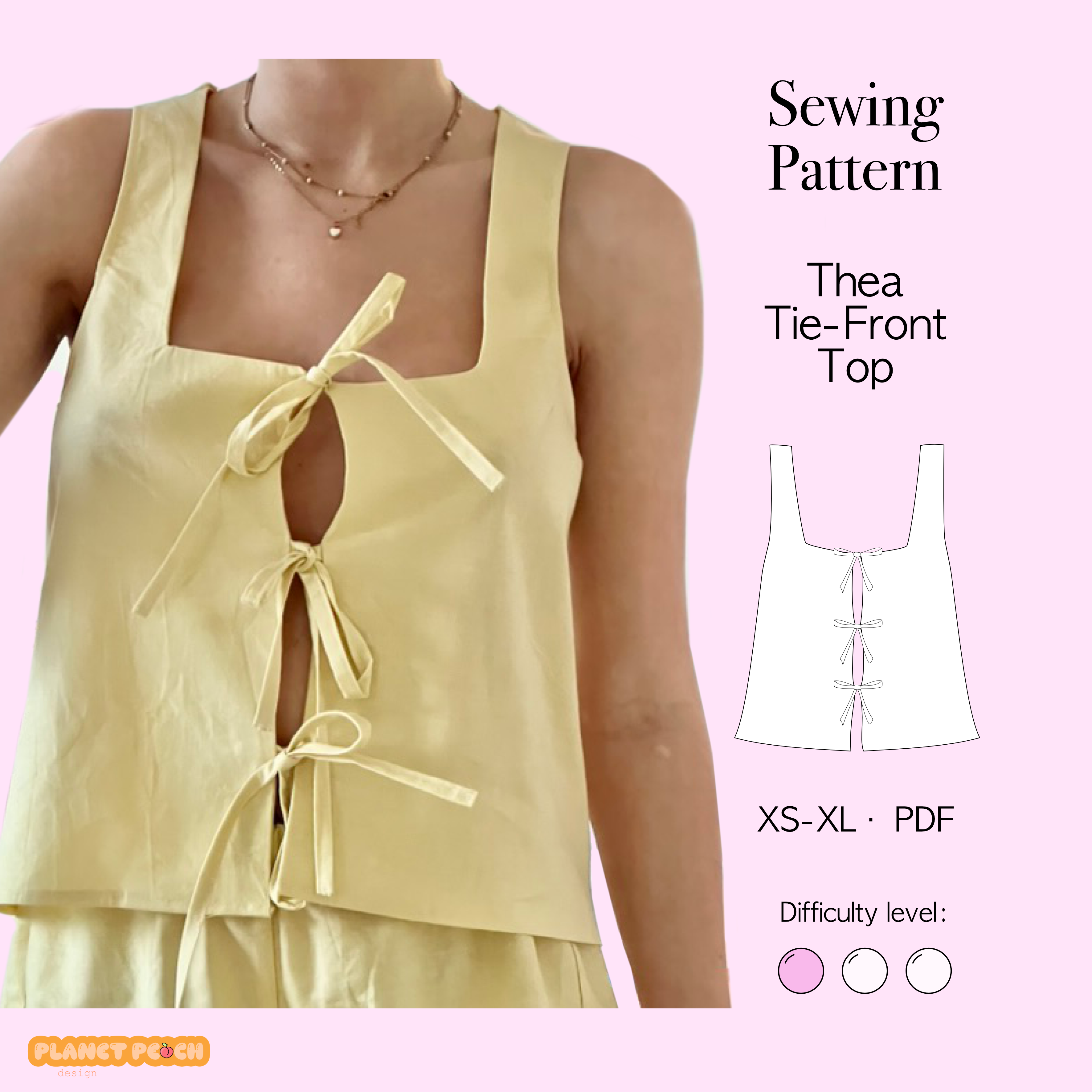 Tie Front Top Sewing Pattern | Thea Top