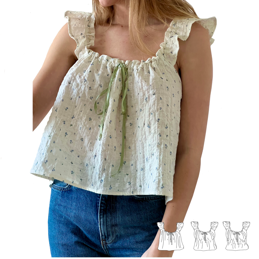 Cottagecore Babydoll Top Sewing Pattern | Brooke Top