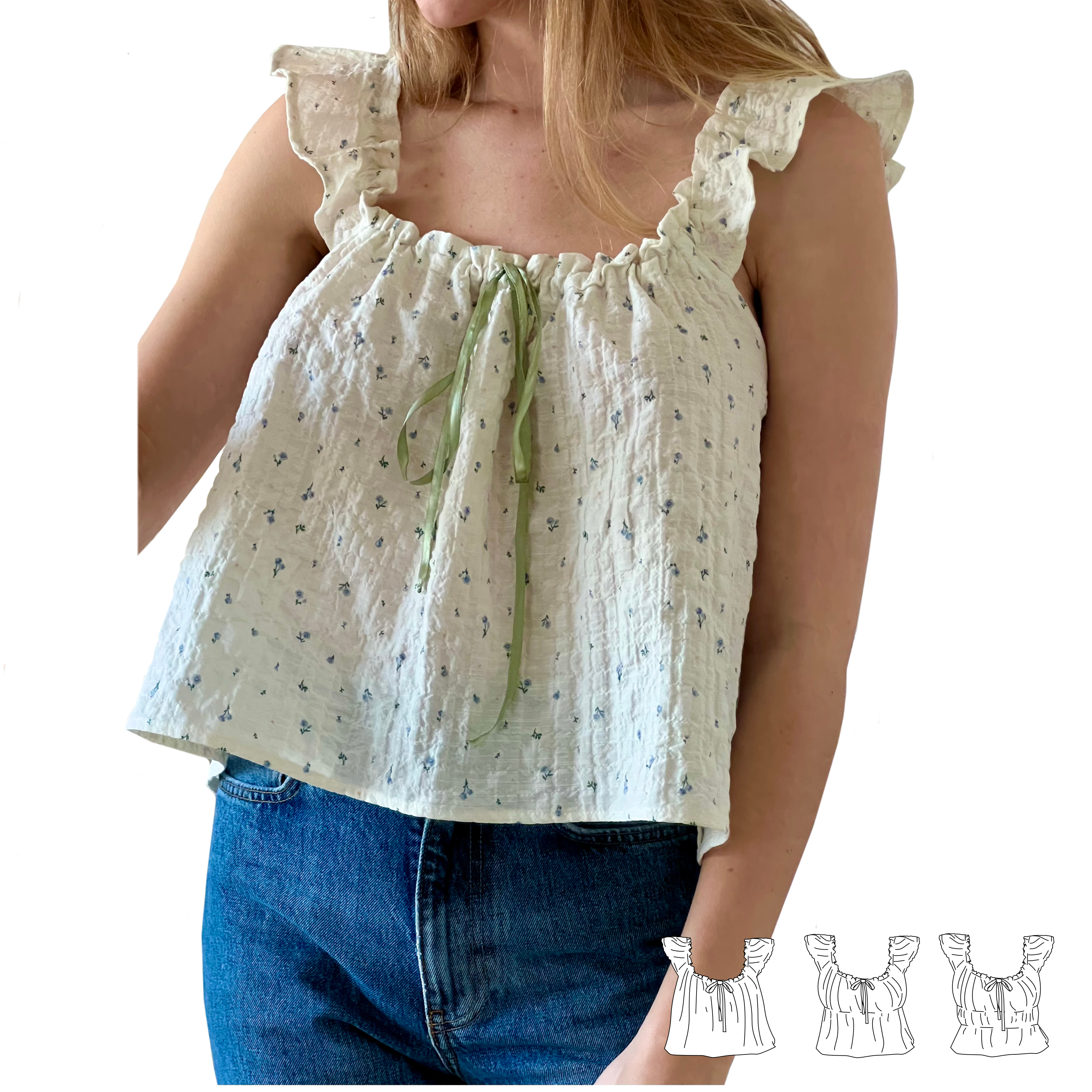 Cottagecore Babydoll Top Sewing Pattern | Brooke Top