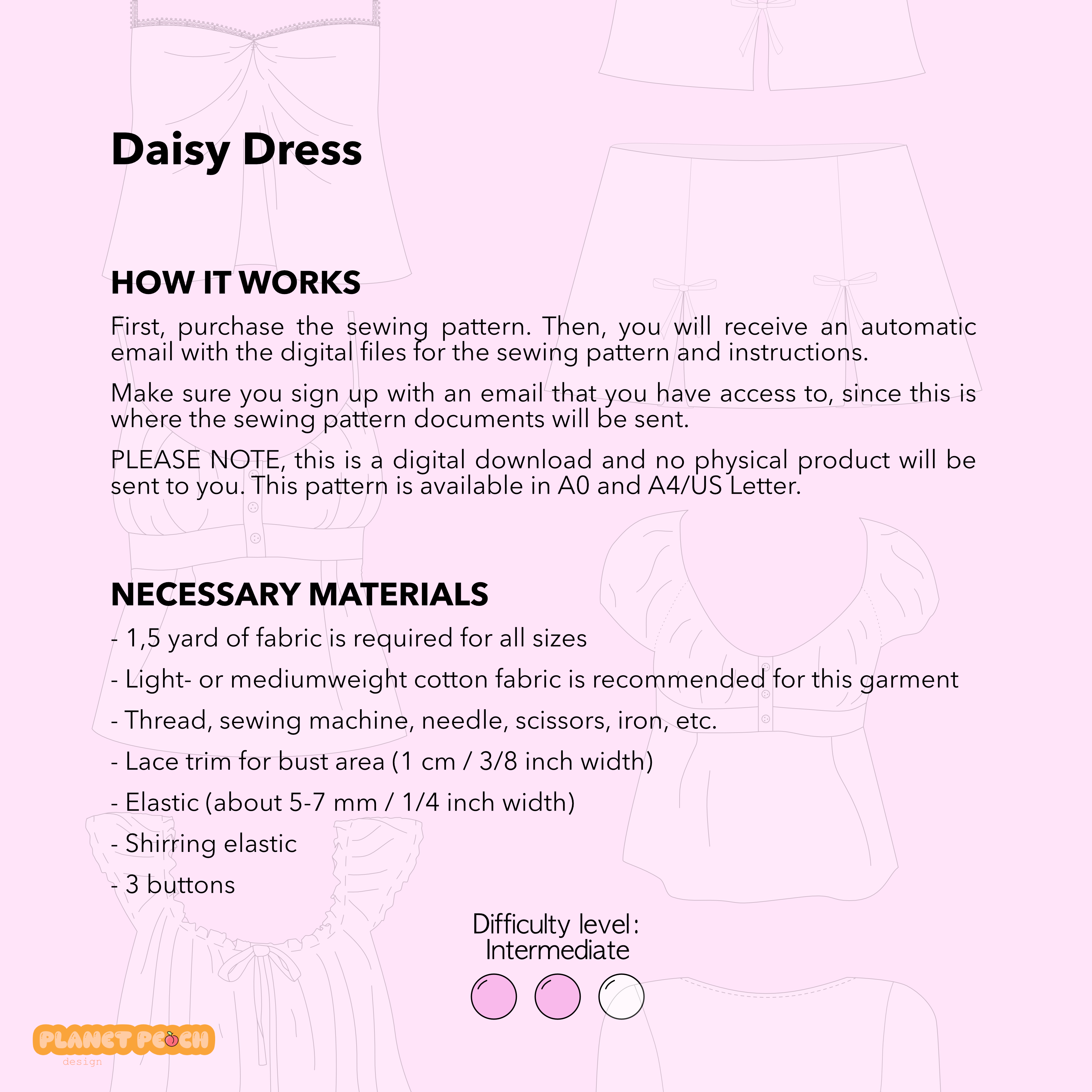 Babydoll Dress Sewing Pattern | Daisy Dress