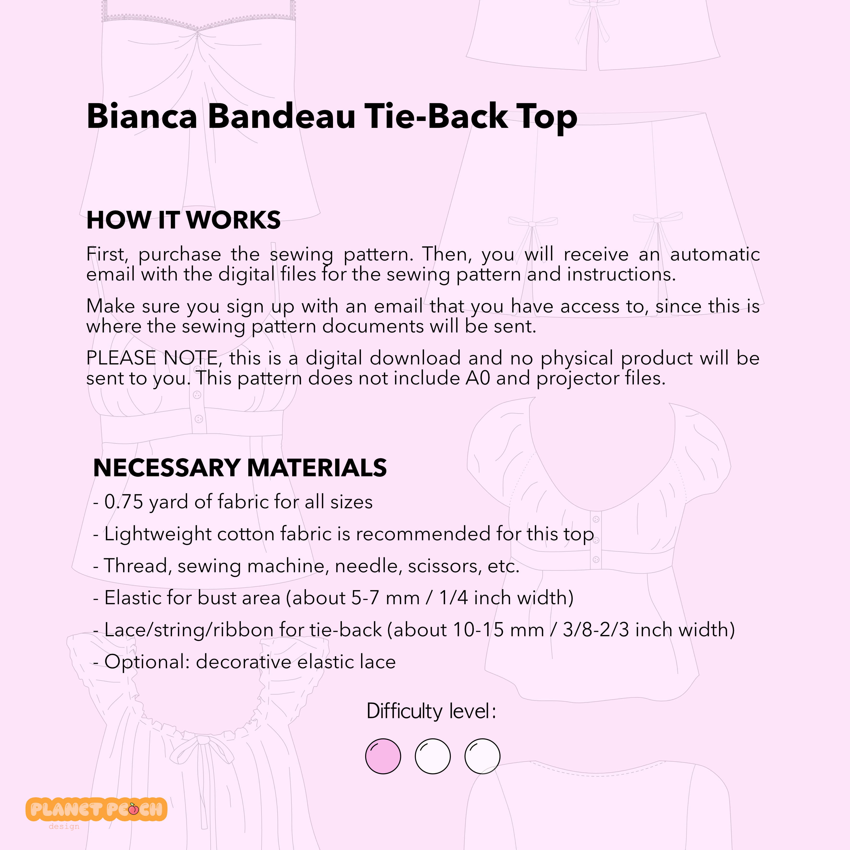 Strapless Open-Back Tube Top Sewing Pattern | Bianca Top