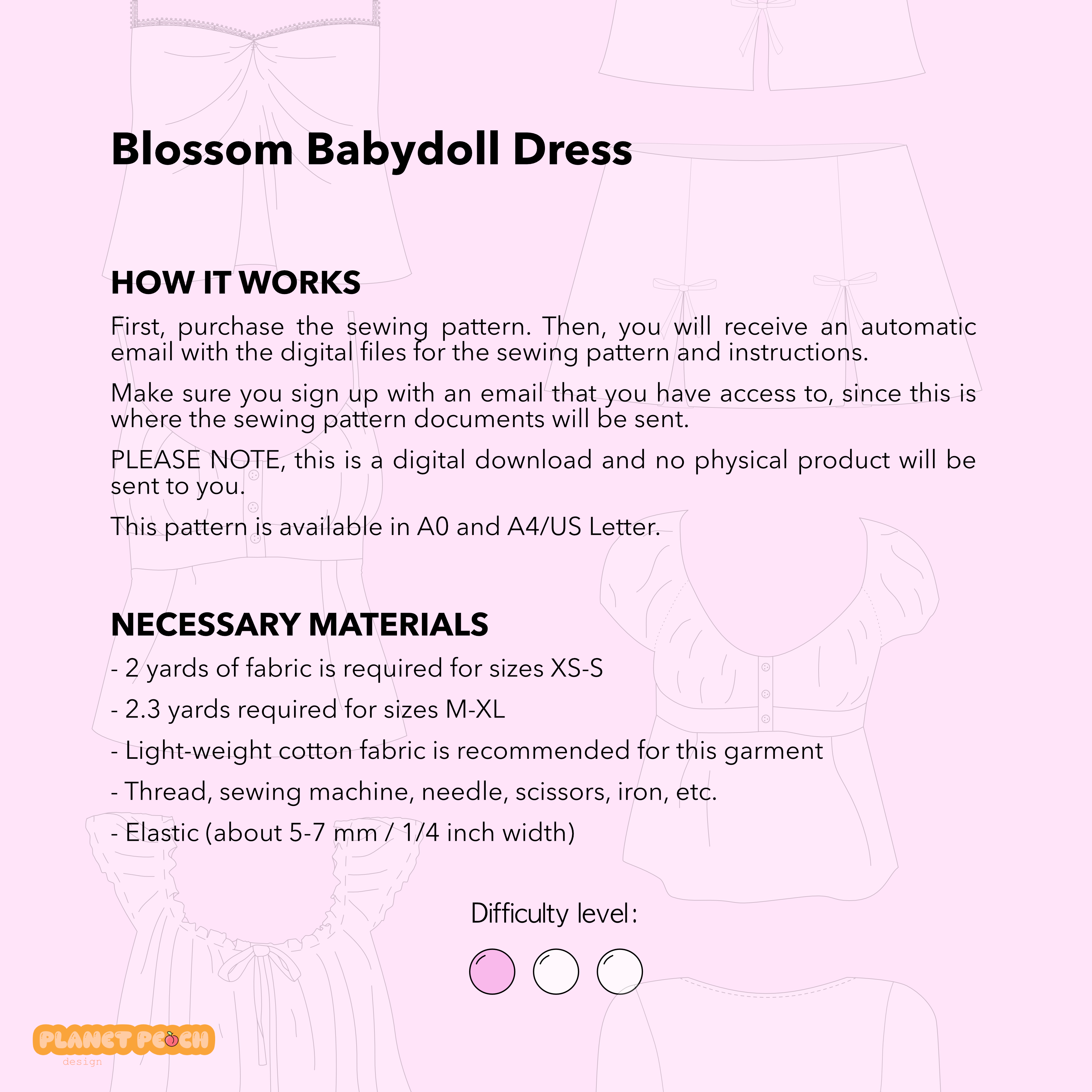 Babydoll Dress Sewing Pattern | Blossom Dress