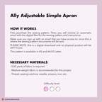Simple Adjustable Apron Sewing Pattern | Ally Apron