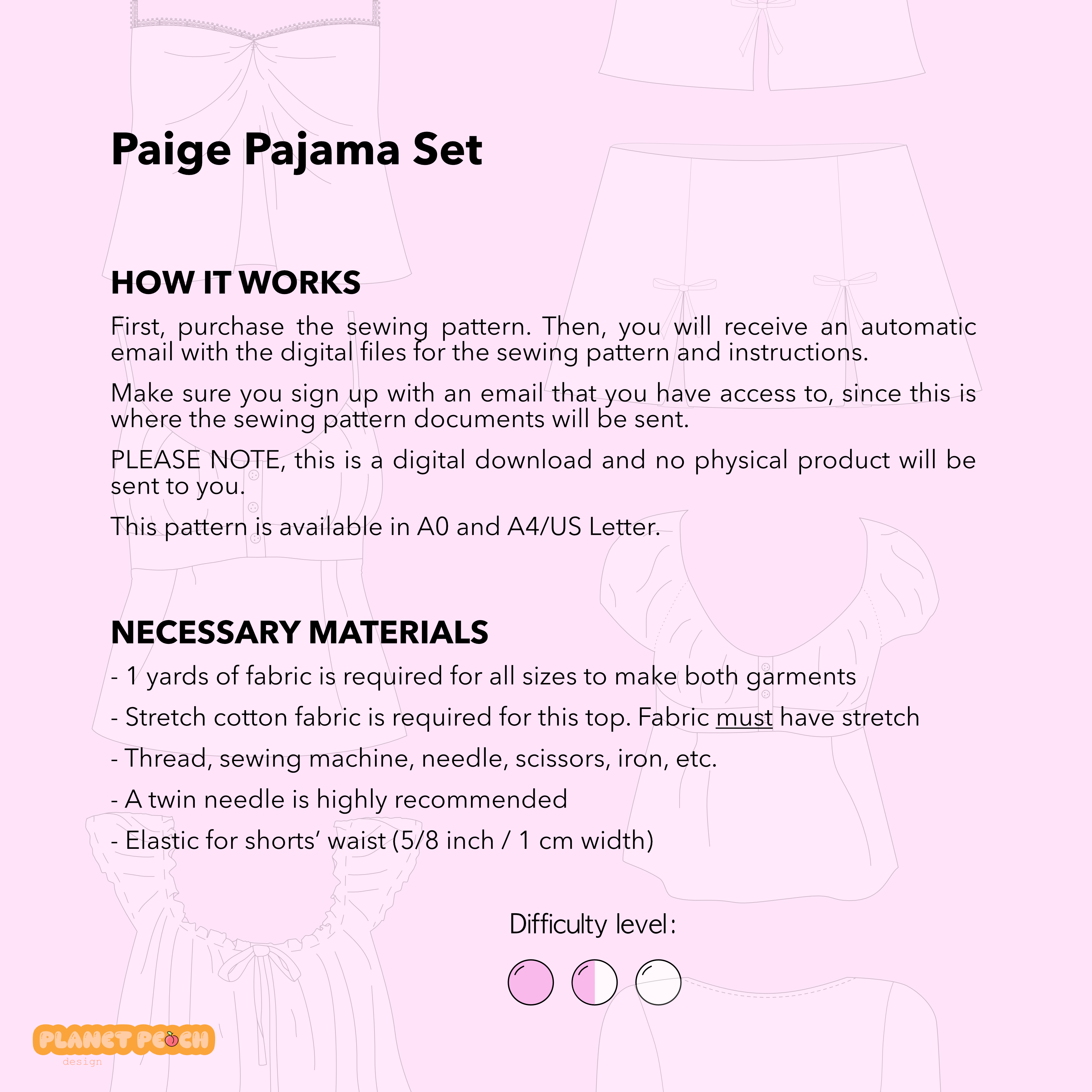 Pajama Set Sewing Pattern | Paige Pajama Set