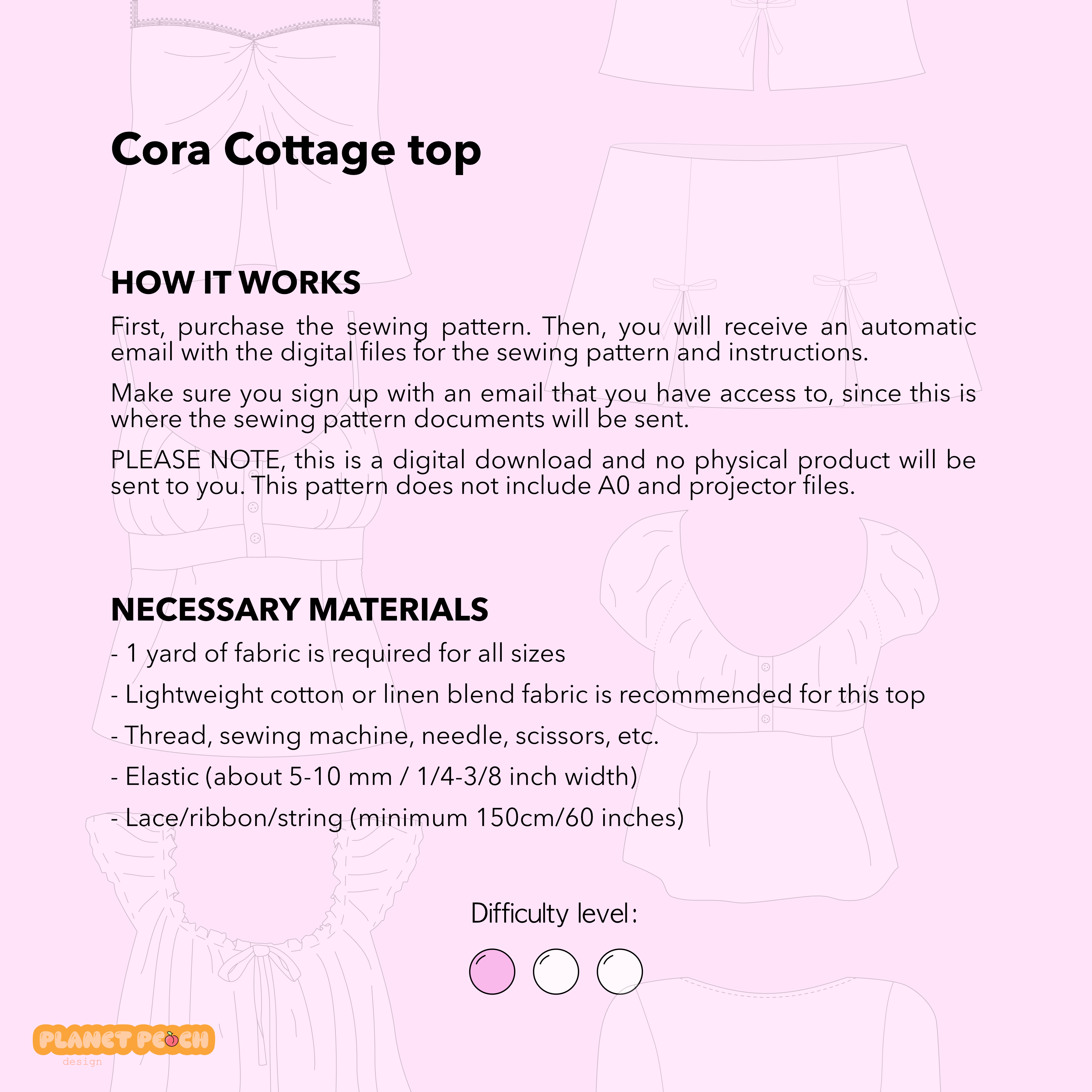 Cottage Top Sewing Pattern | Cora Top