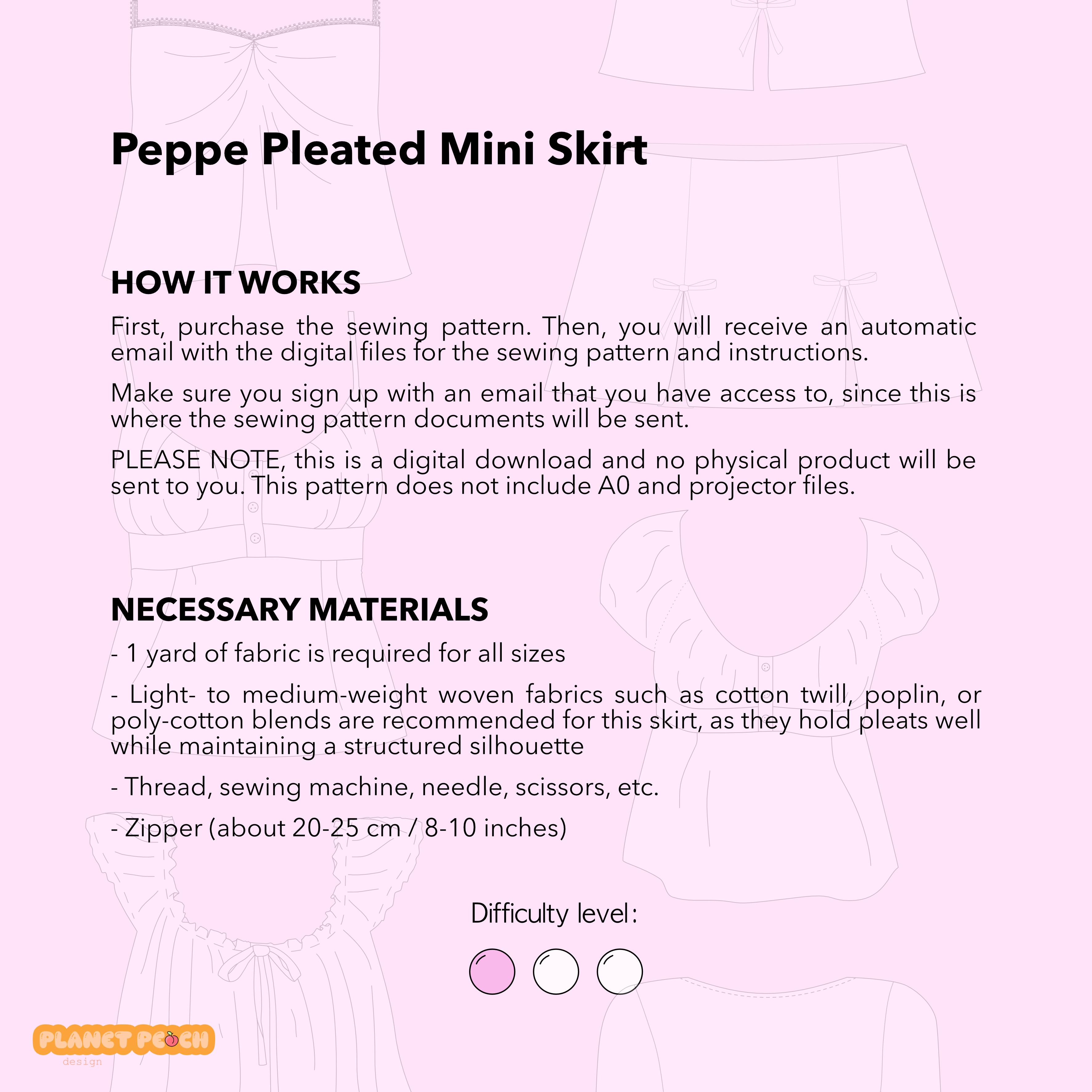 Pleated Mini Skirt Sewing Pattern