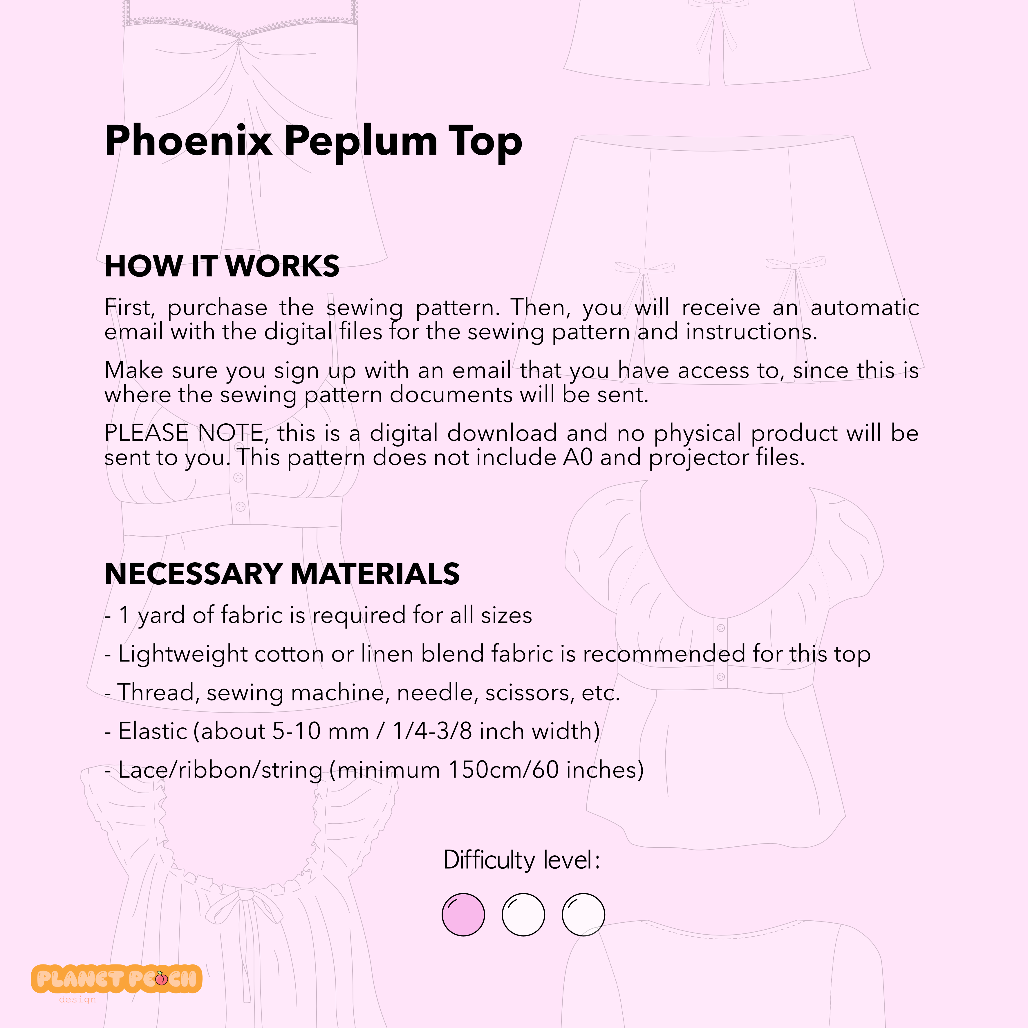 Babydoll Peplum Top Sewing Pattern | Phoenix Top