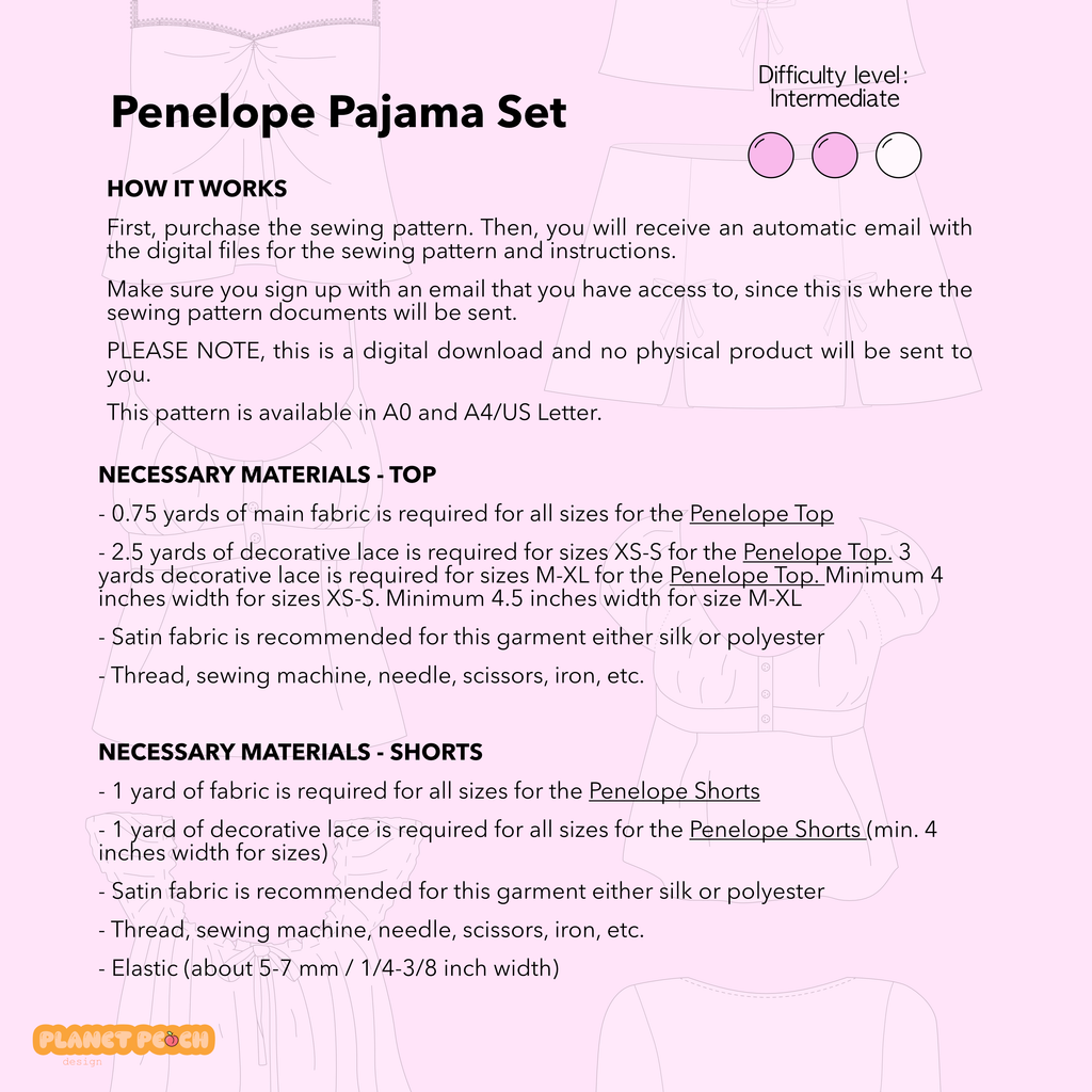 Pajama Loungewear Set Sewing Pattern | Penelope Pajama Set