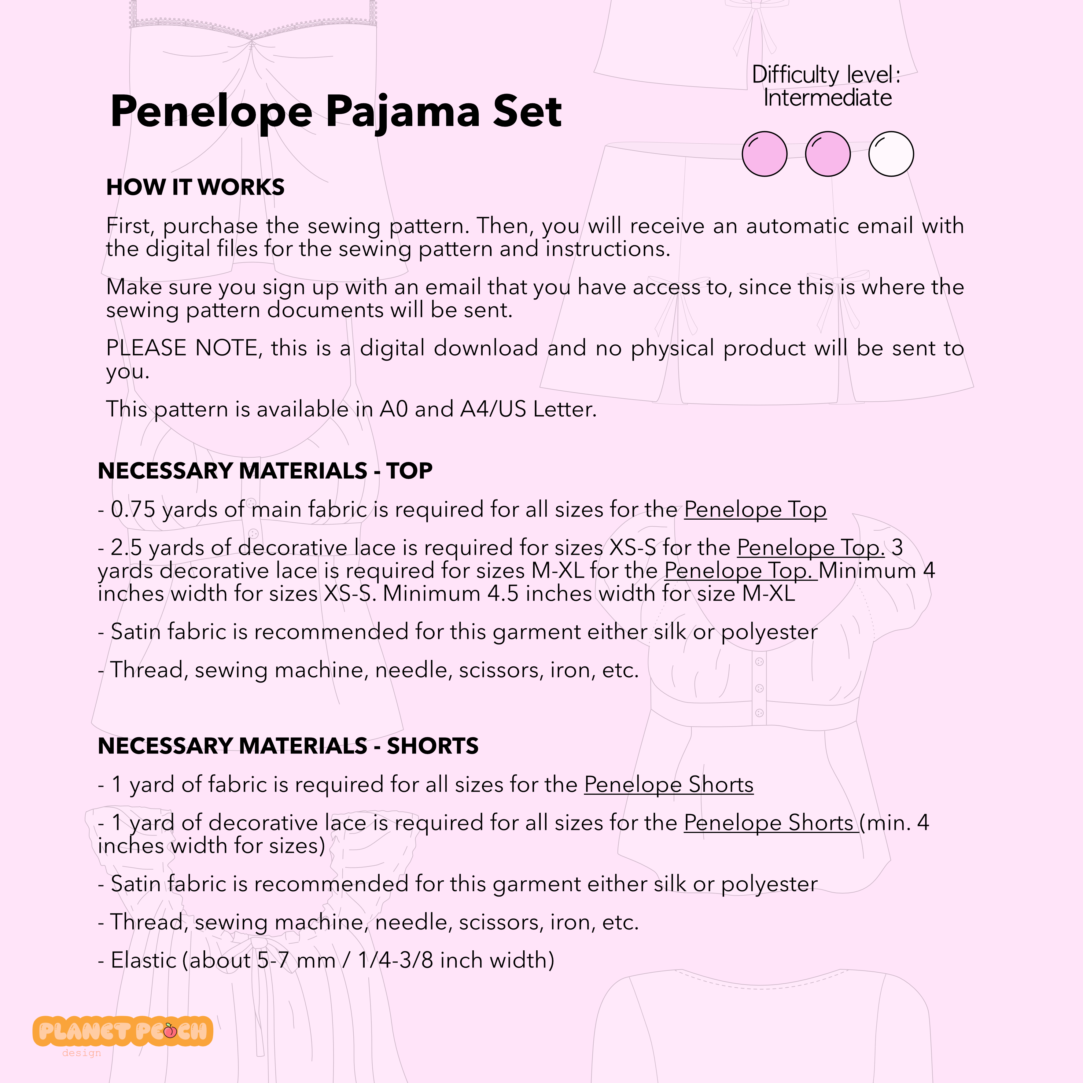 Pajama Loungewear Set Sewing Pattern | Penelope Pajama Set