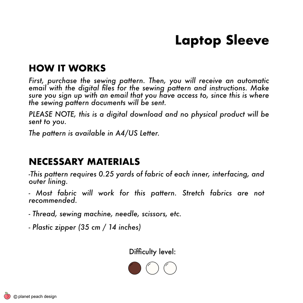 Laptop Sleeve Sewing Pattern