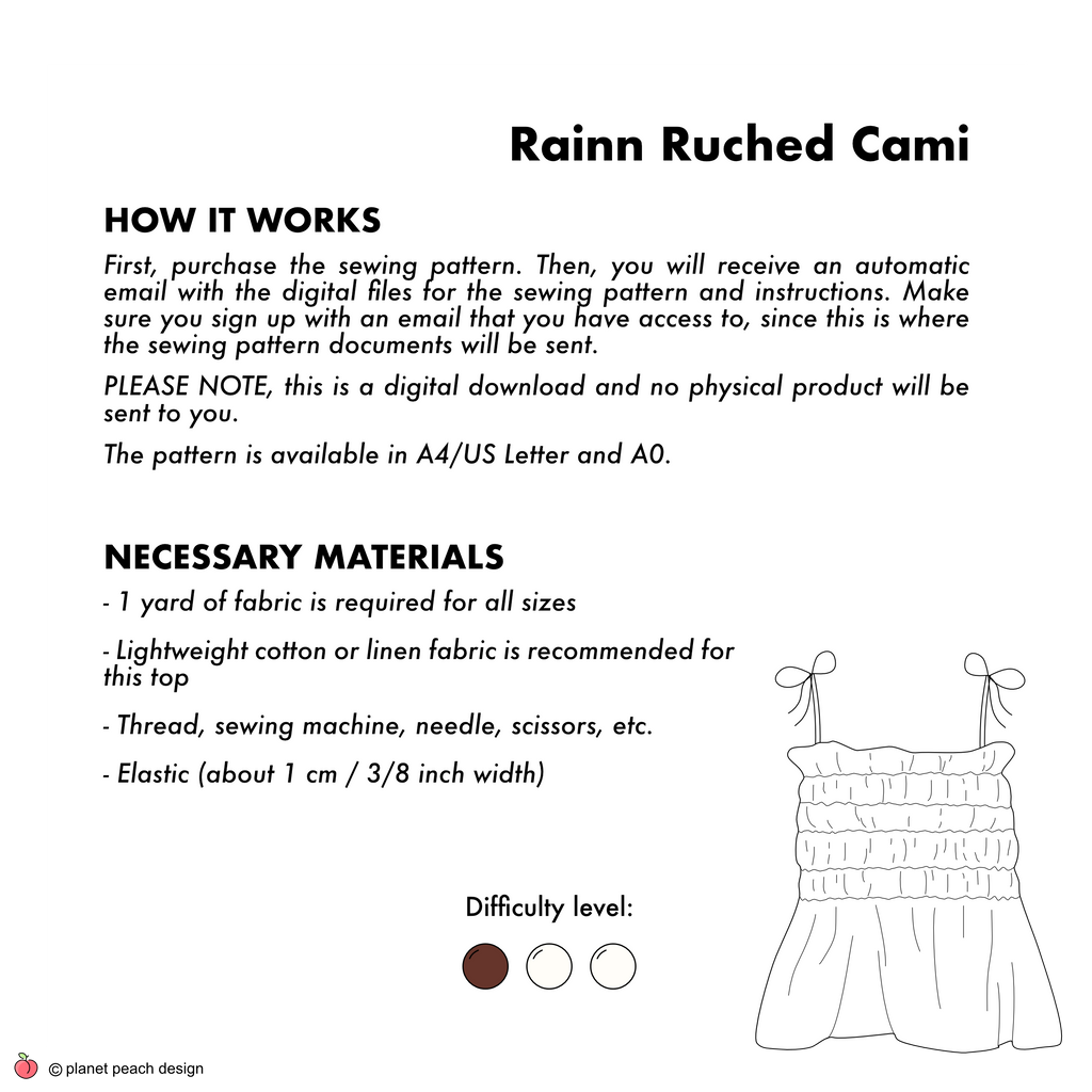 Fitted Cami Sewing Pattern | Rainn Top