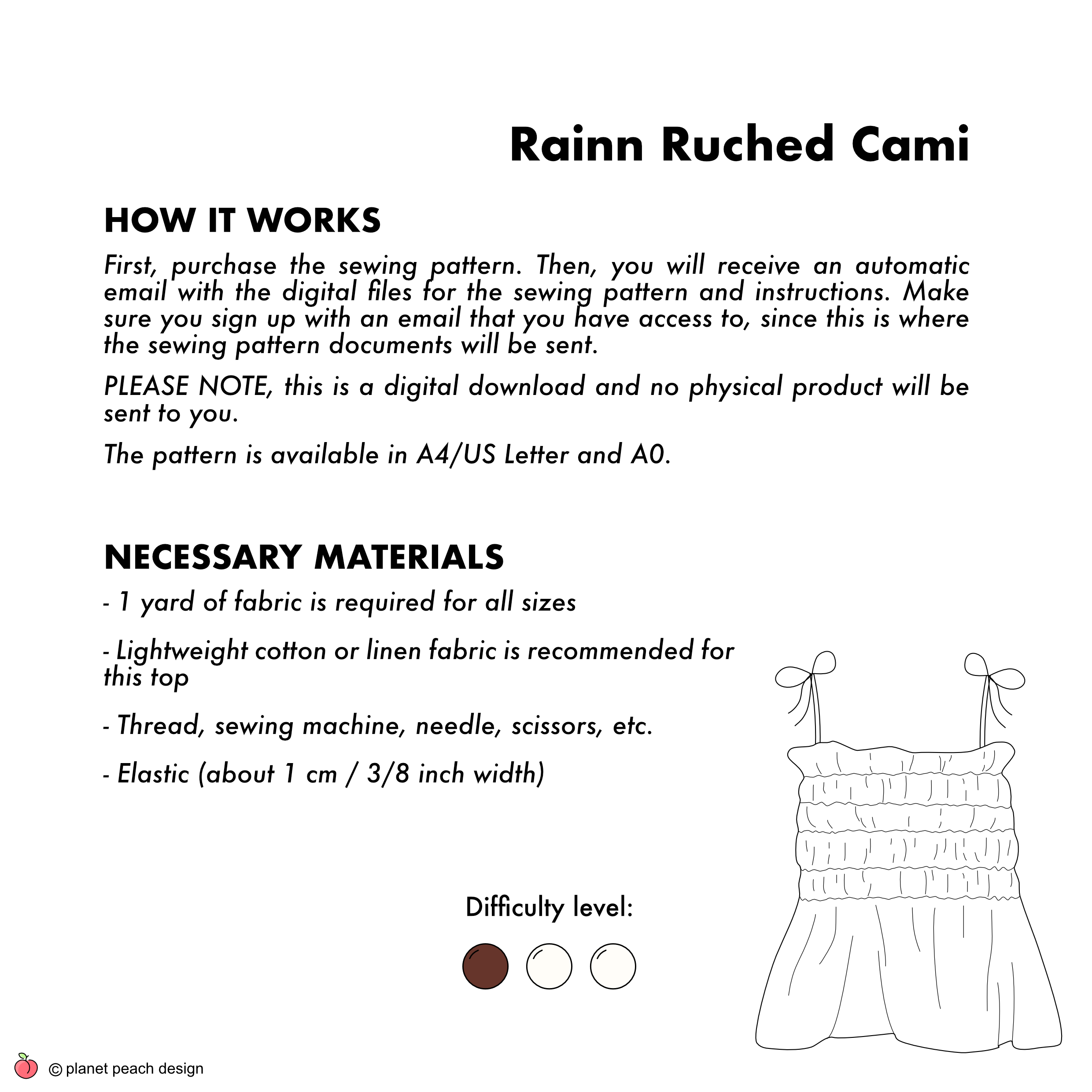 Fitted Cami Sewing Pattern | Rainn Top