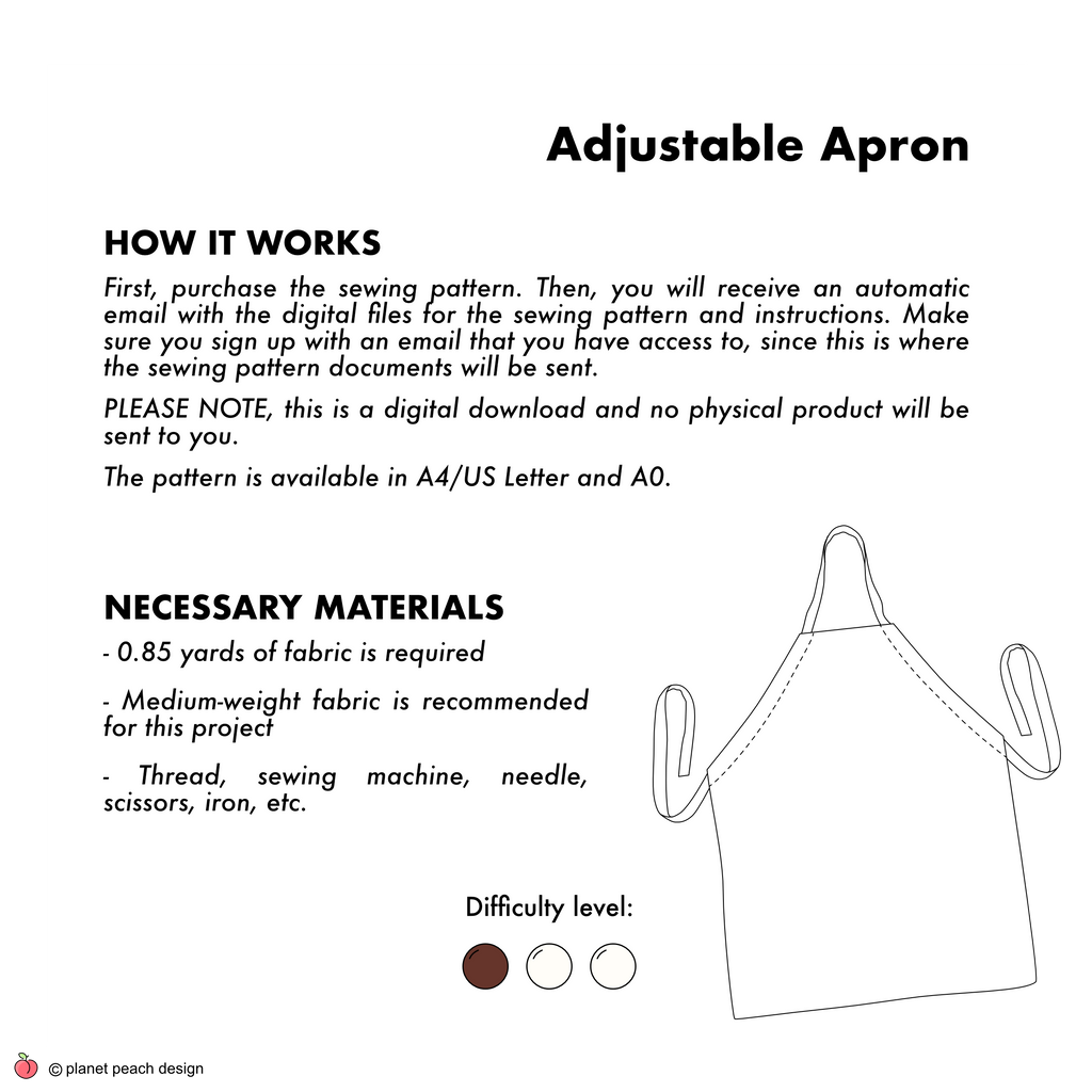 Simple Adjustable Apron Sewing Pattern | Ally Apron