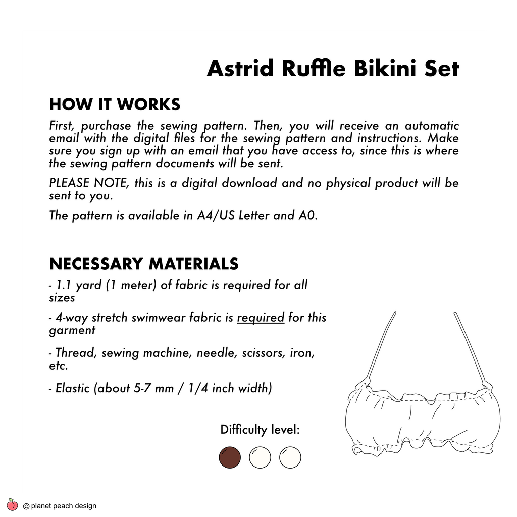 Ruffle Bikini Sewing Pattern | Astrid Bikini