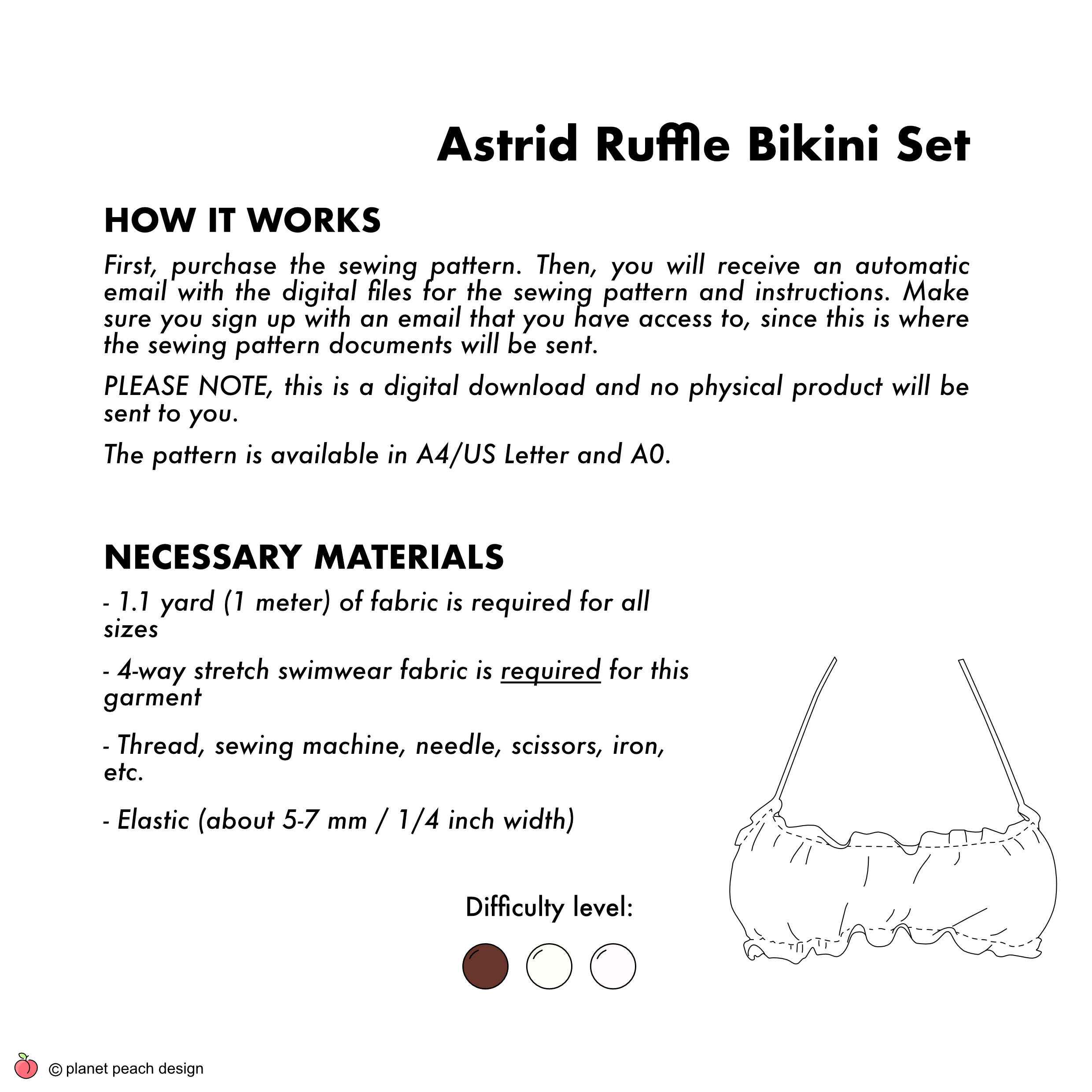 Ruffle Bikini Sewing Pattern | Astrid Bikini