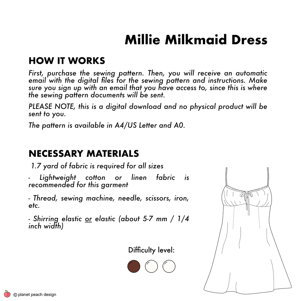 Milkmaid Dress Sewing Pattern | Millie Dress