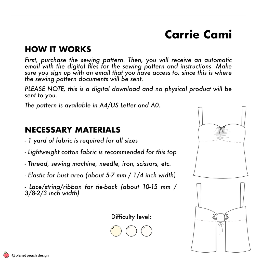 Basic Tube Top Pattern Making Open-Back Tube Top Sewing Pattern | Carrie Top – Planet Peach