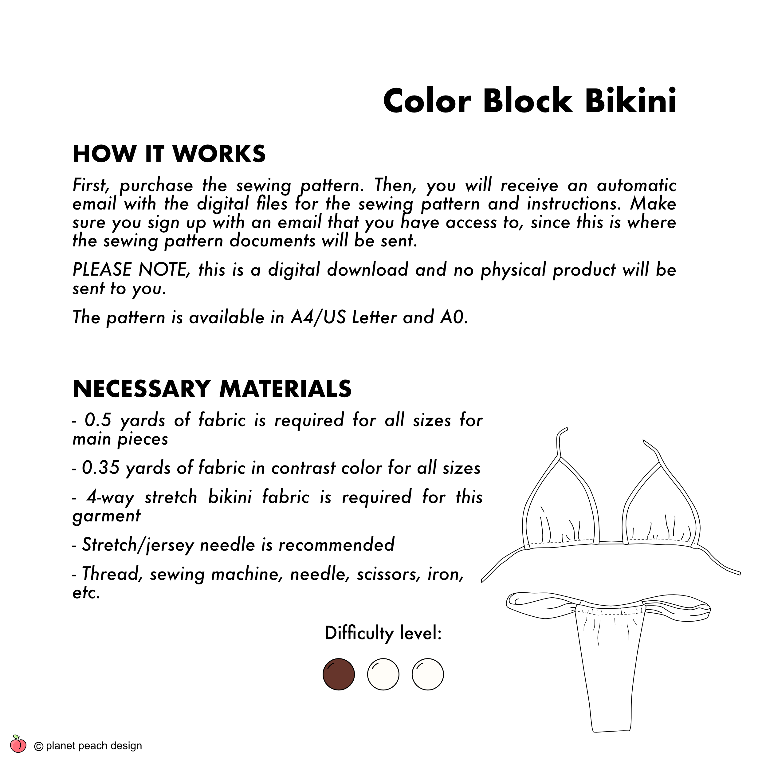Color Block Bikini Sewing Pattern