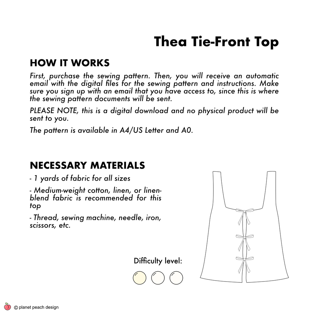 Tie-Front Top Sewing Pattern | Thea Top