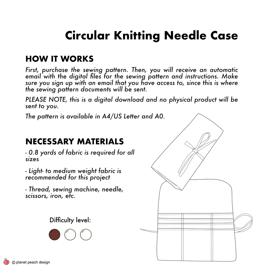 Circular Knitting Needle Case Sewing Pattern