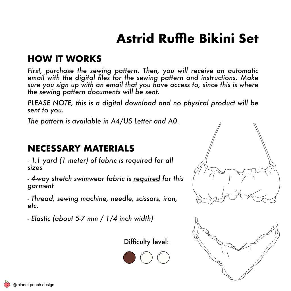 Ruffle Bikini Sewing Pattern | Astrid Bikini