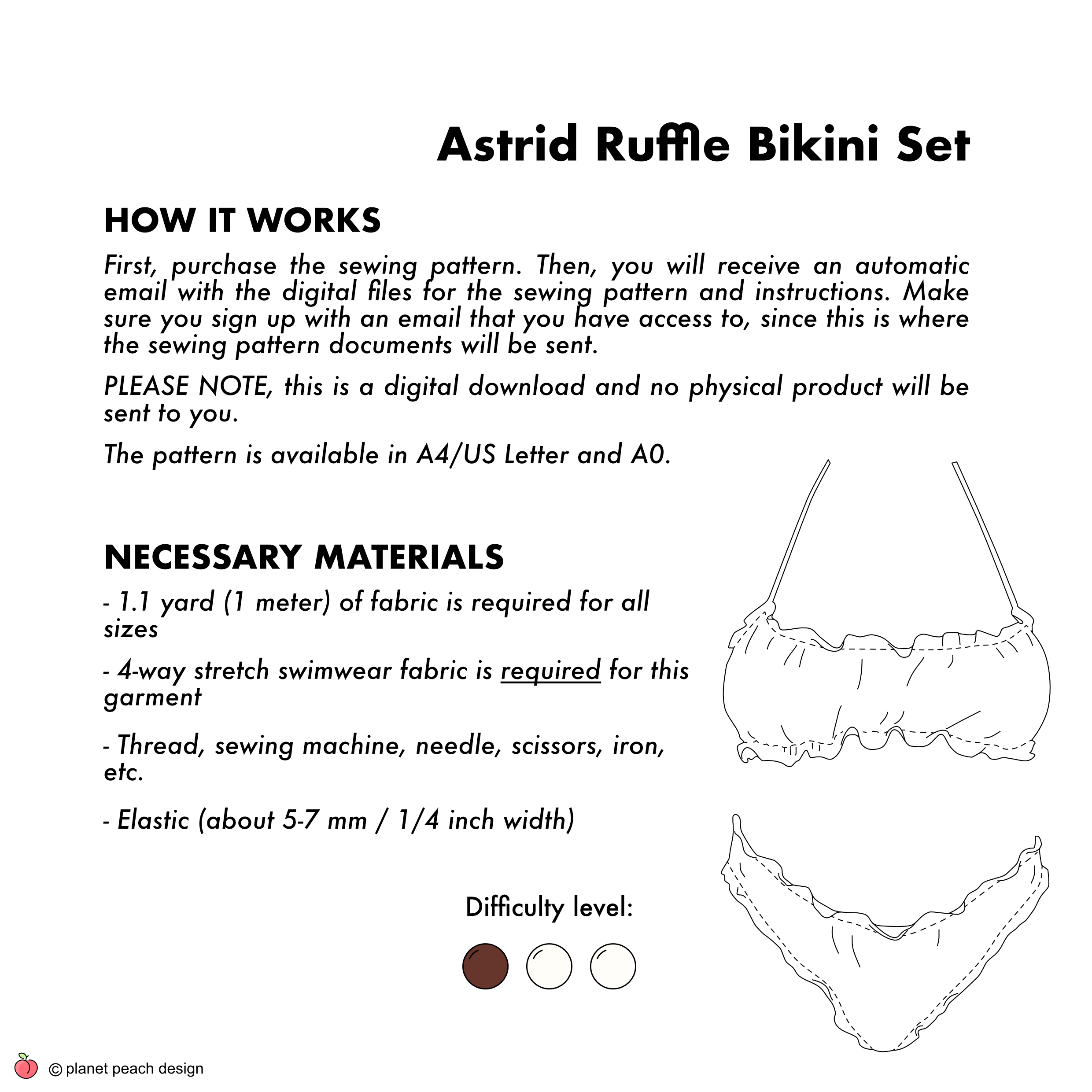 Ruffle Bikini Sewing Pattern | Astrid Bikini