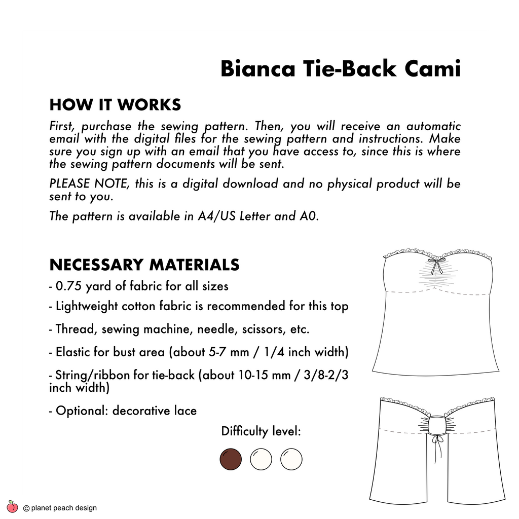 Strapless Open-Back Tube Top Sewing Pattern | Bianca Top
