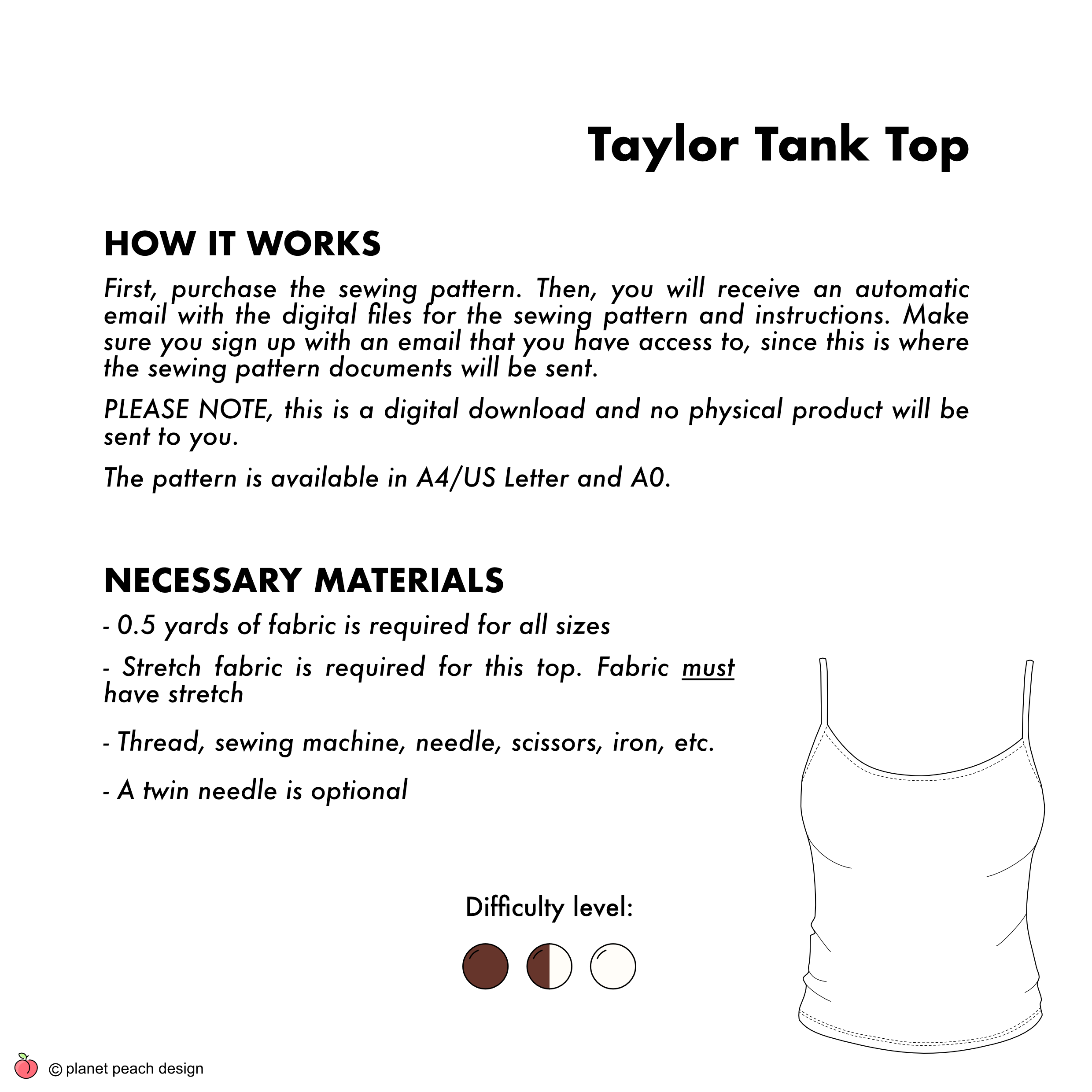 Tank Top Sewing Pattern | Taylor Top