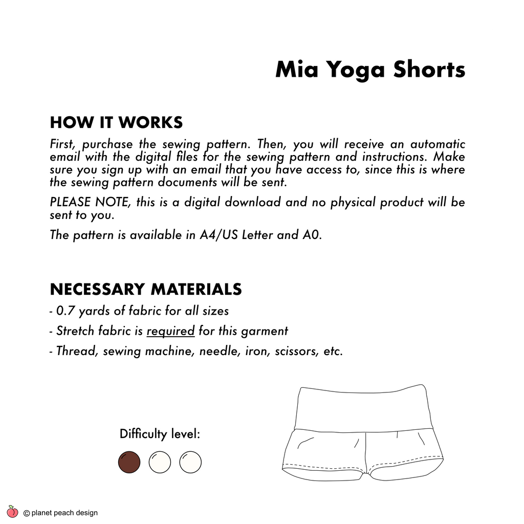 Fold Over Mini Shorts Sewing Pattern | Mia Shorts (2 lengths)