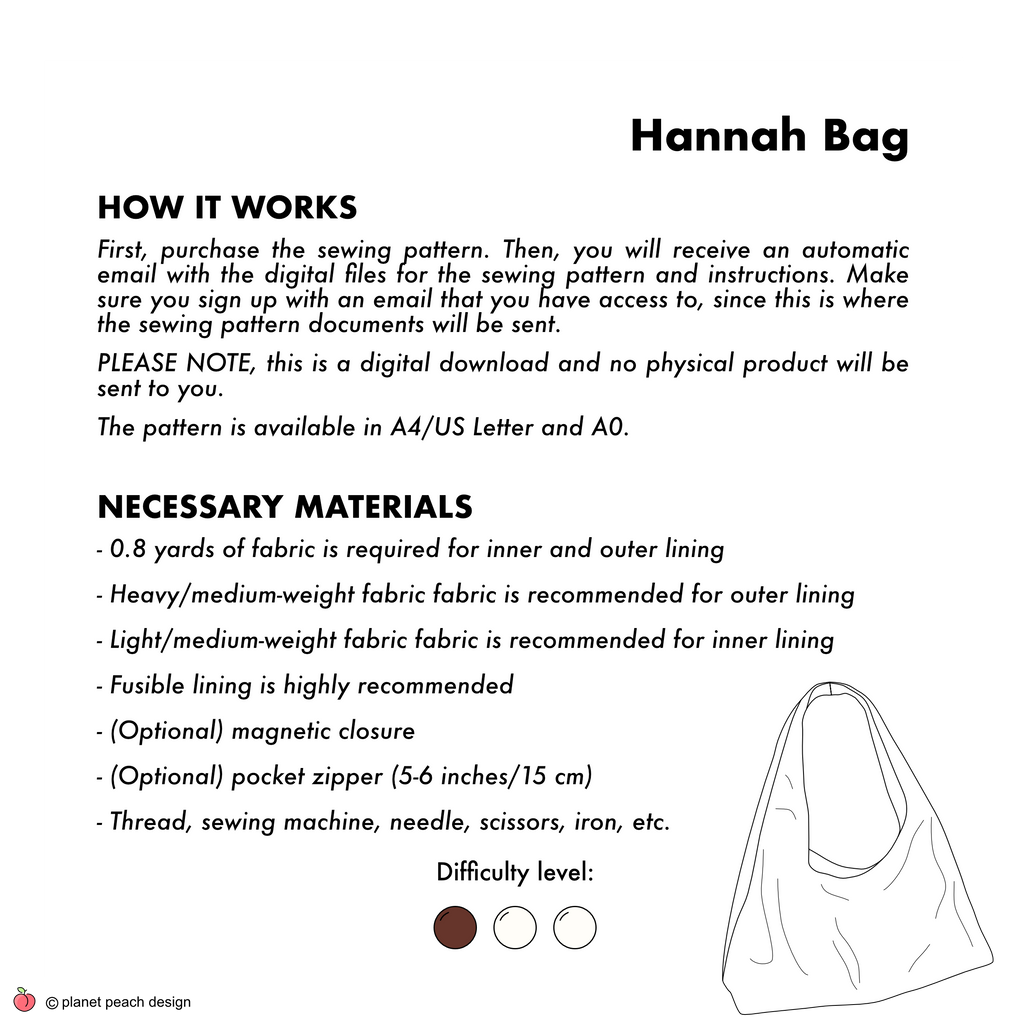 Slouchy Tote Bag Sewing Pattern | Hannah Bag
