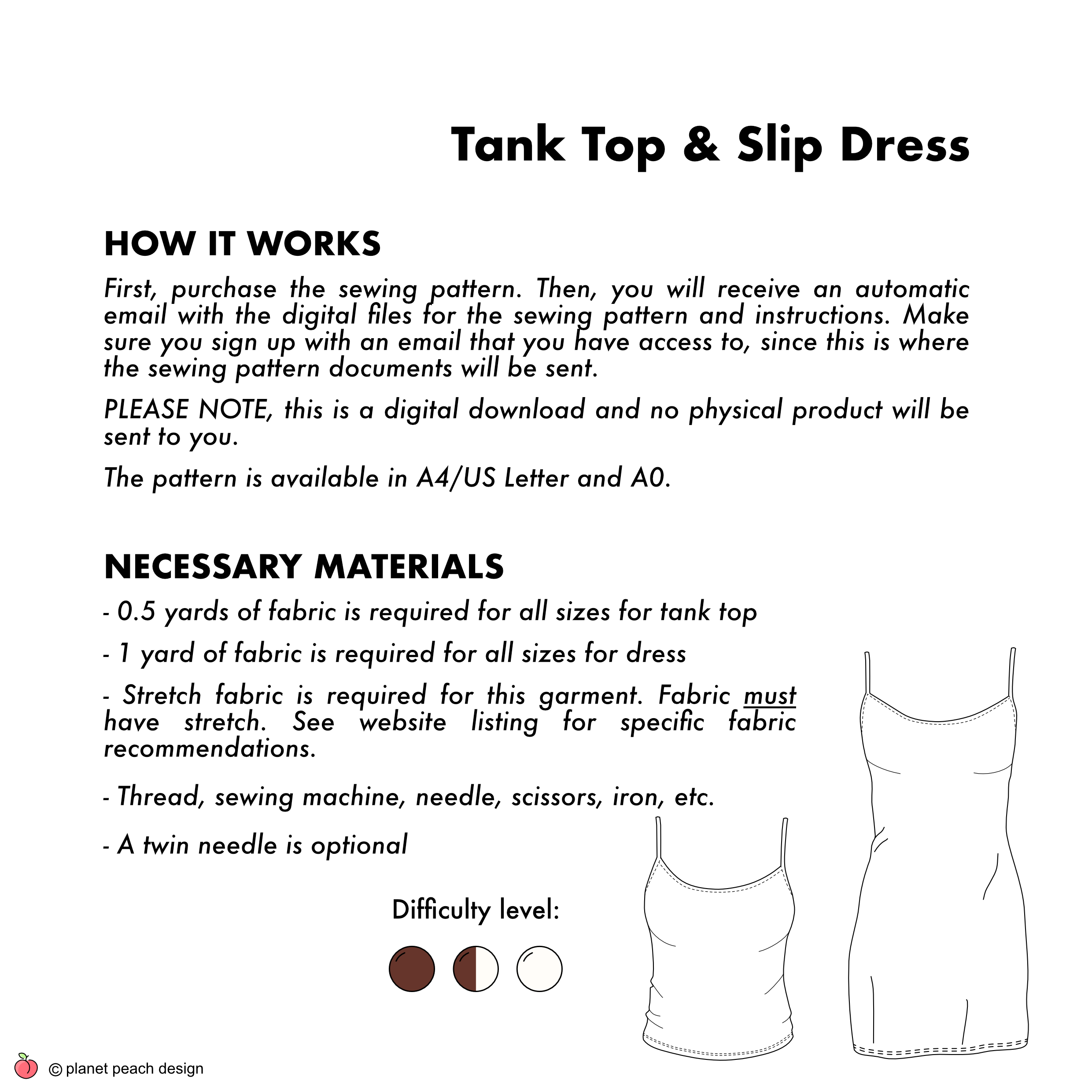 Tank Top & Slip Dress Sewing Pattern | Taylor Top & Dress