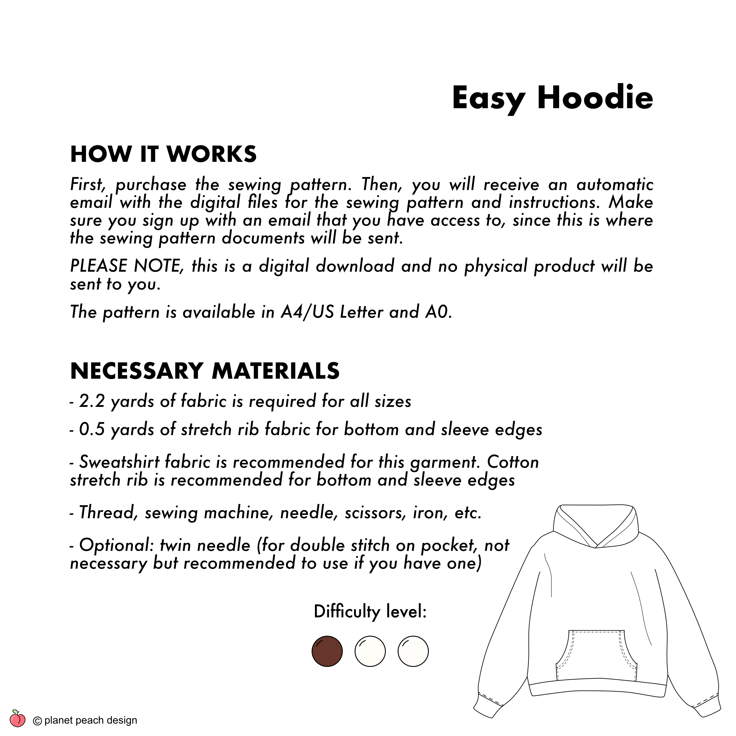Easy Hoodie Sewing Pattern